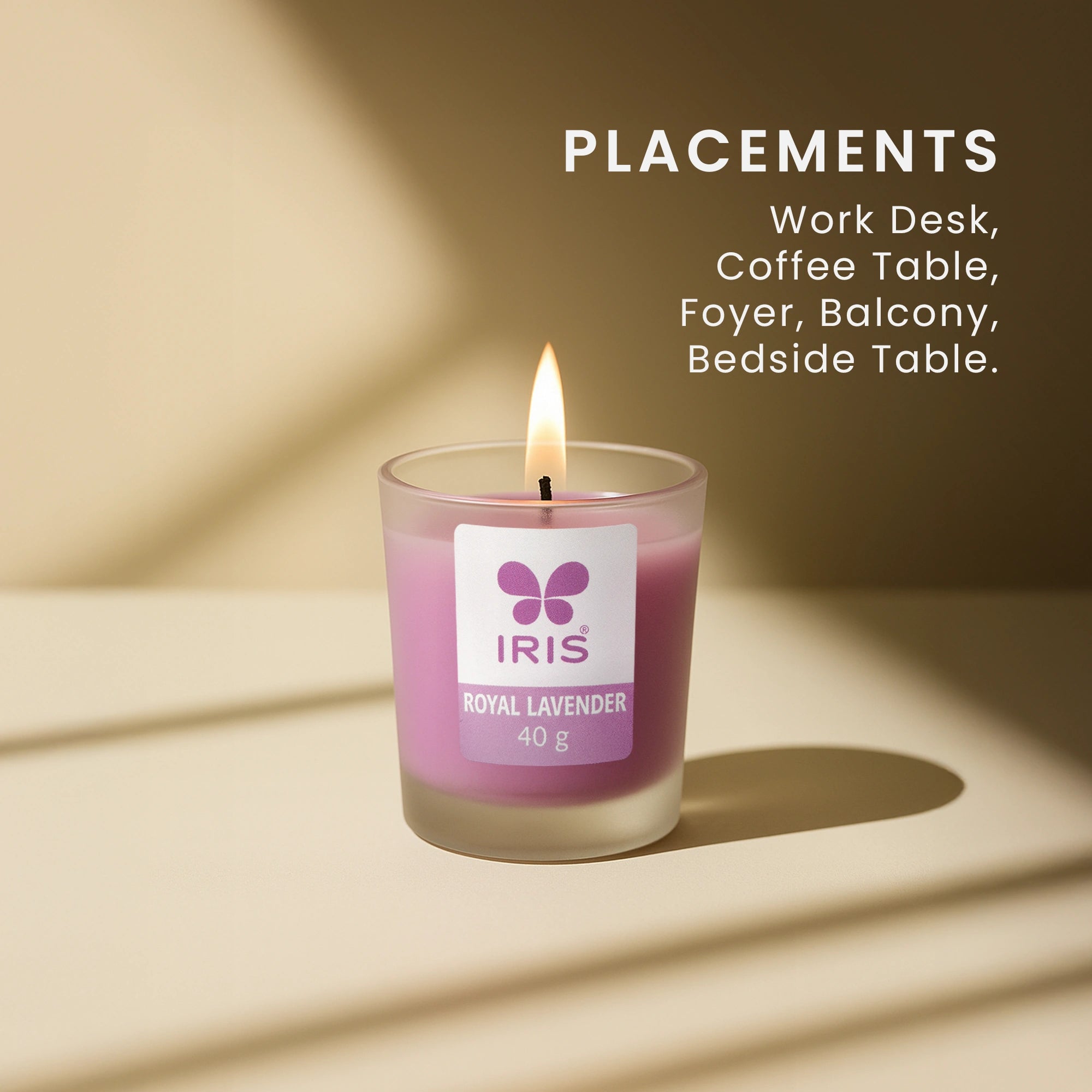 IRIS Royal Lavender Frosted Shot Glass Scented Candle