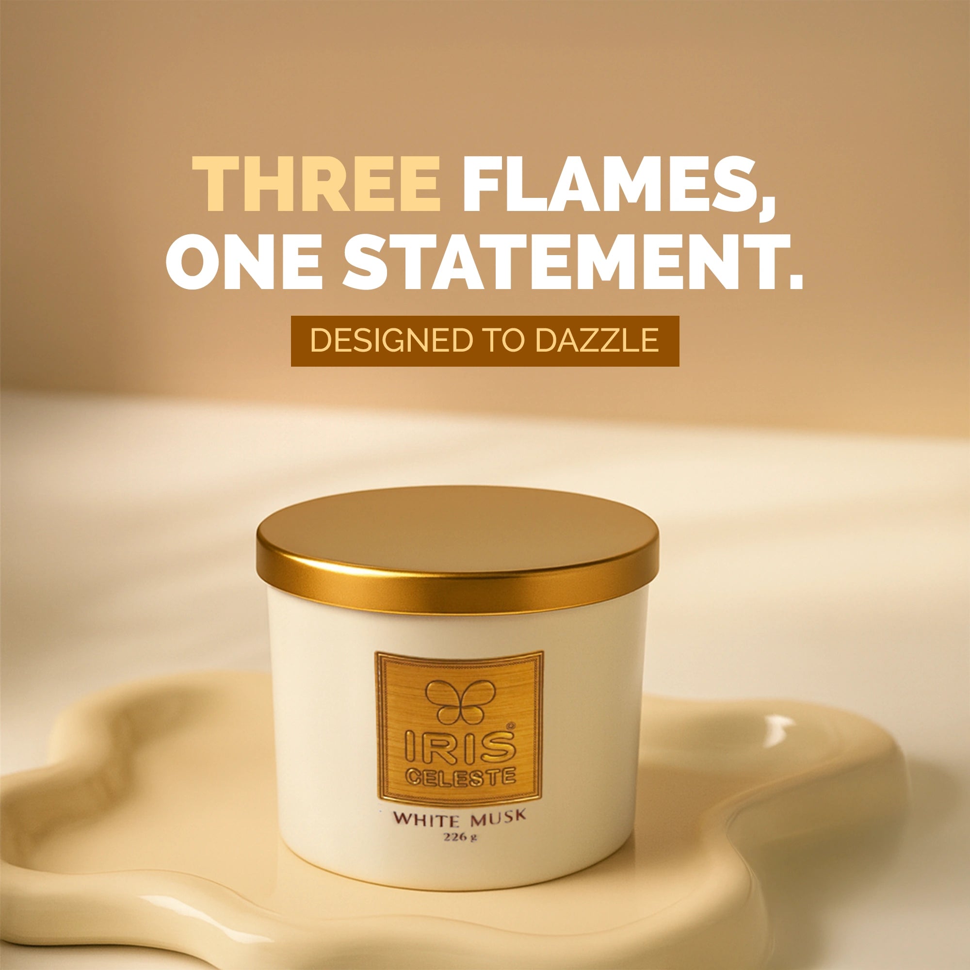 IRIS Celeste Multi Wick Premium Candle - White Musk Fragrance