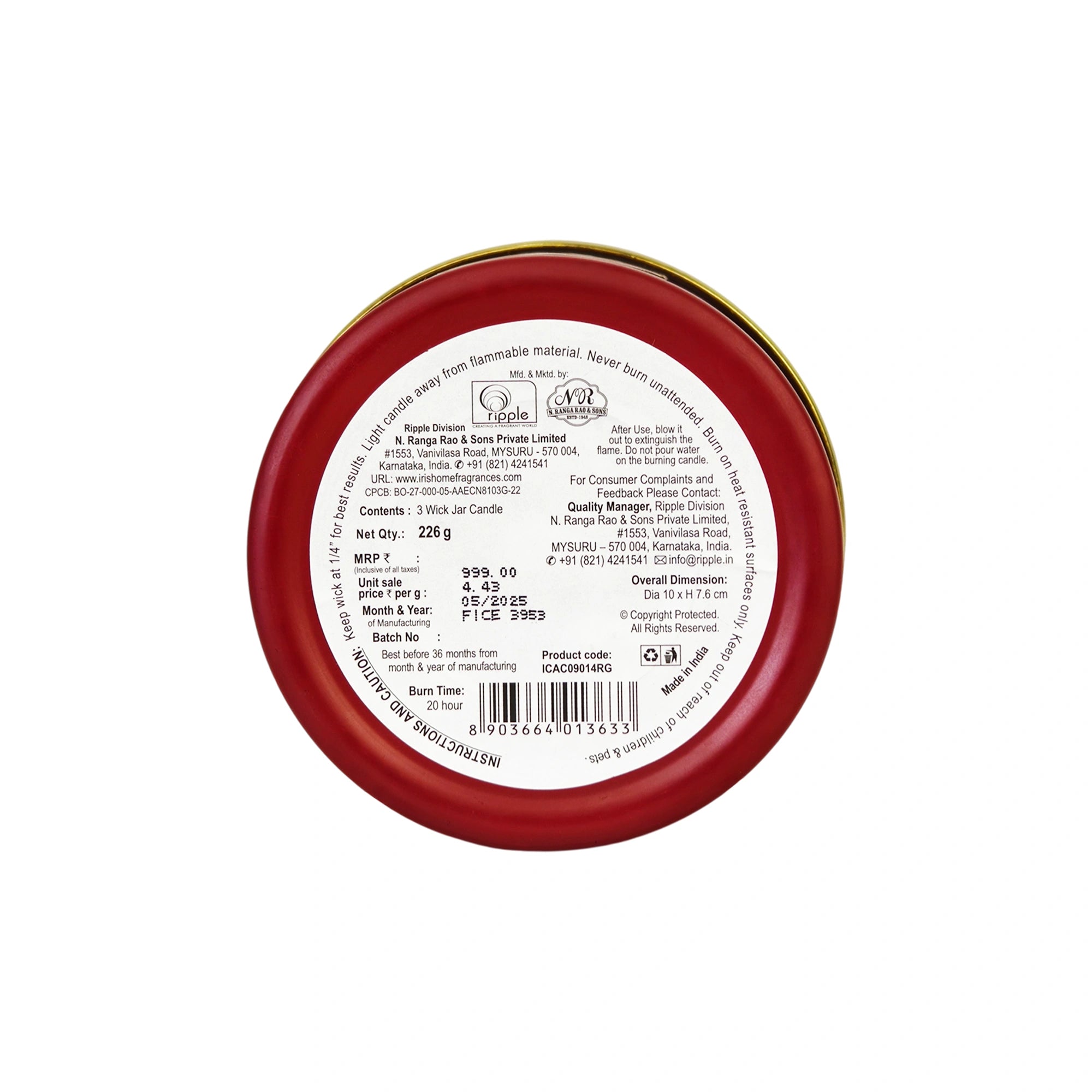 IRIS Celeste Multi Wick Premium Candle - Rose Gold Fragrance