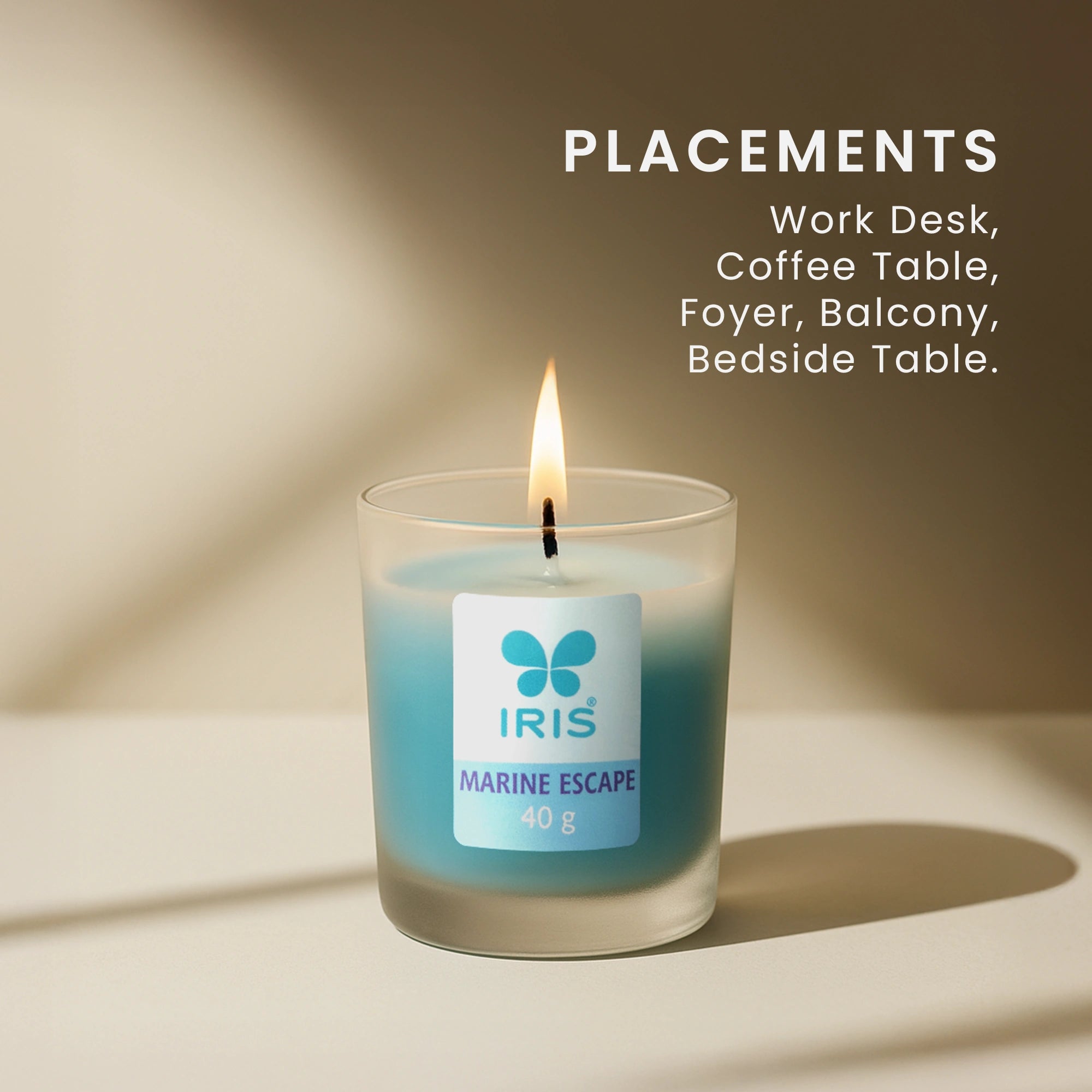 IRIS Marine Escape Frosted Shot glass scented Candle