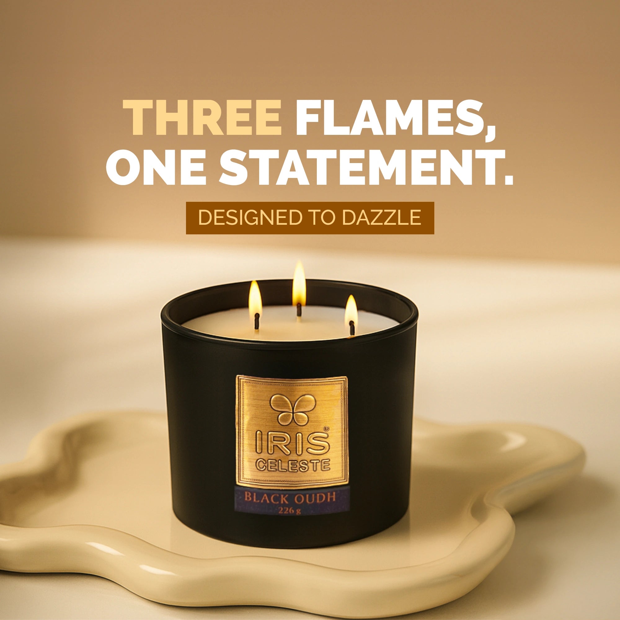 IRIS Celeste Multi Wick Premium Candle - Black Oudh Fragrance