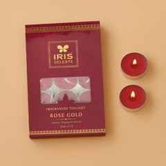 IRIS Celeste Rose Gold Scented Tealight Candles