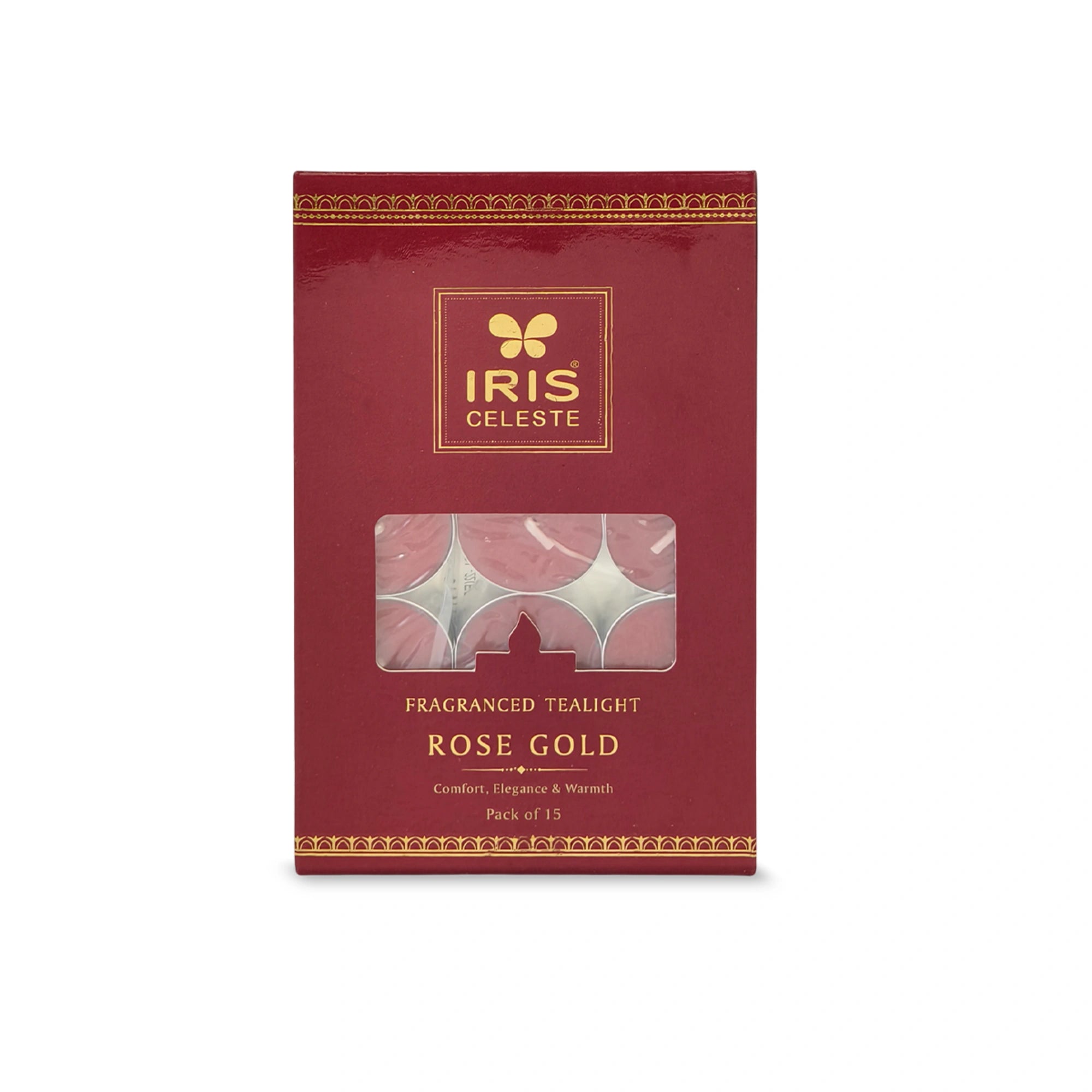IRIS Celeste Rose Gold Scented Tealight Candles