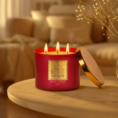 IRIS Celeste Multi Wick Premium Candle - Rose Gold Fragrance