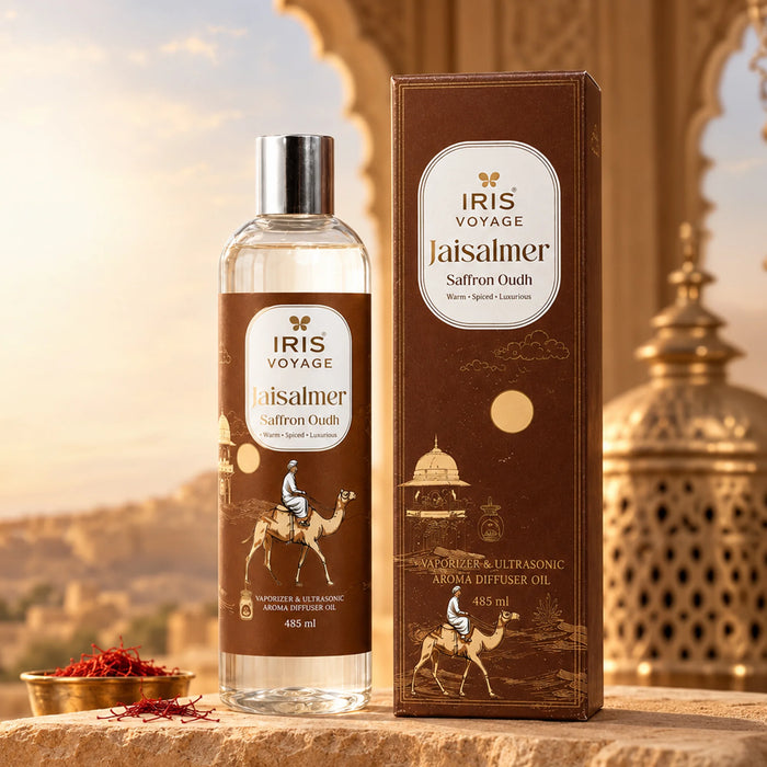 IRIS Voyage Jaisalmer | Saffron Oudh Aroma Vaporizer Oil & Ultrasonic Diffuser Oil 485 ml