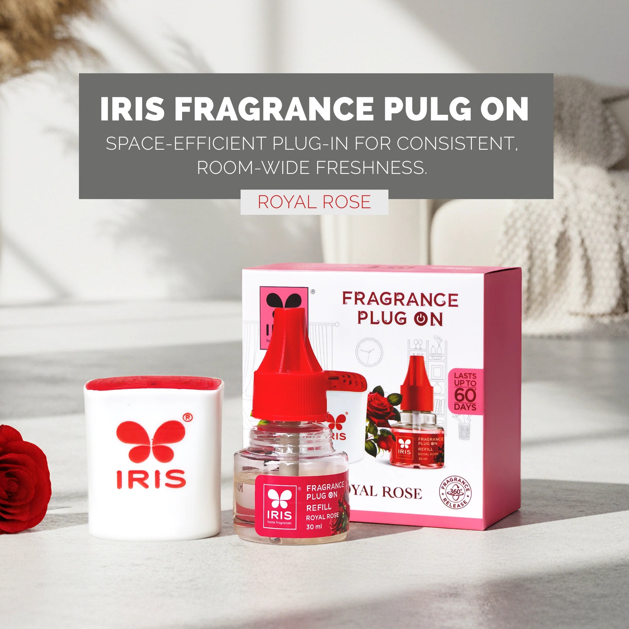 IRIS Royal Rose Fragrance Plug On | Lasts Up to 60 Days