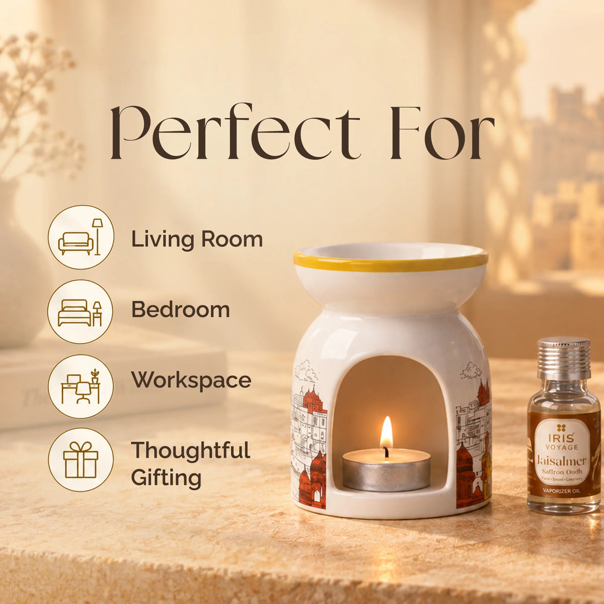 IRIS Voyage Jaisalmer | Saffron Oudh Scented Vaporizer Set