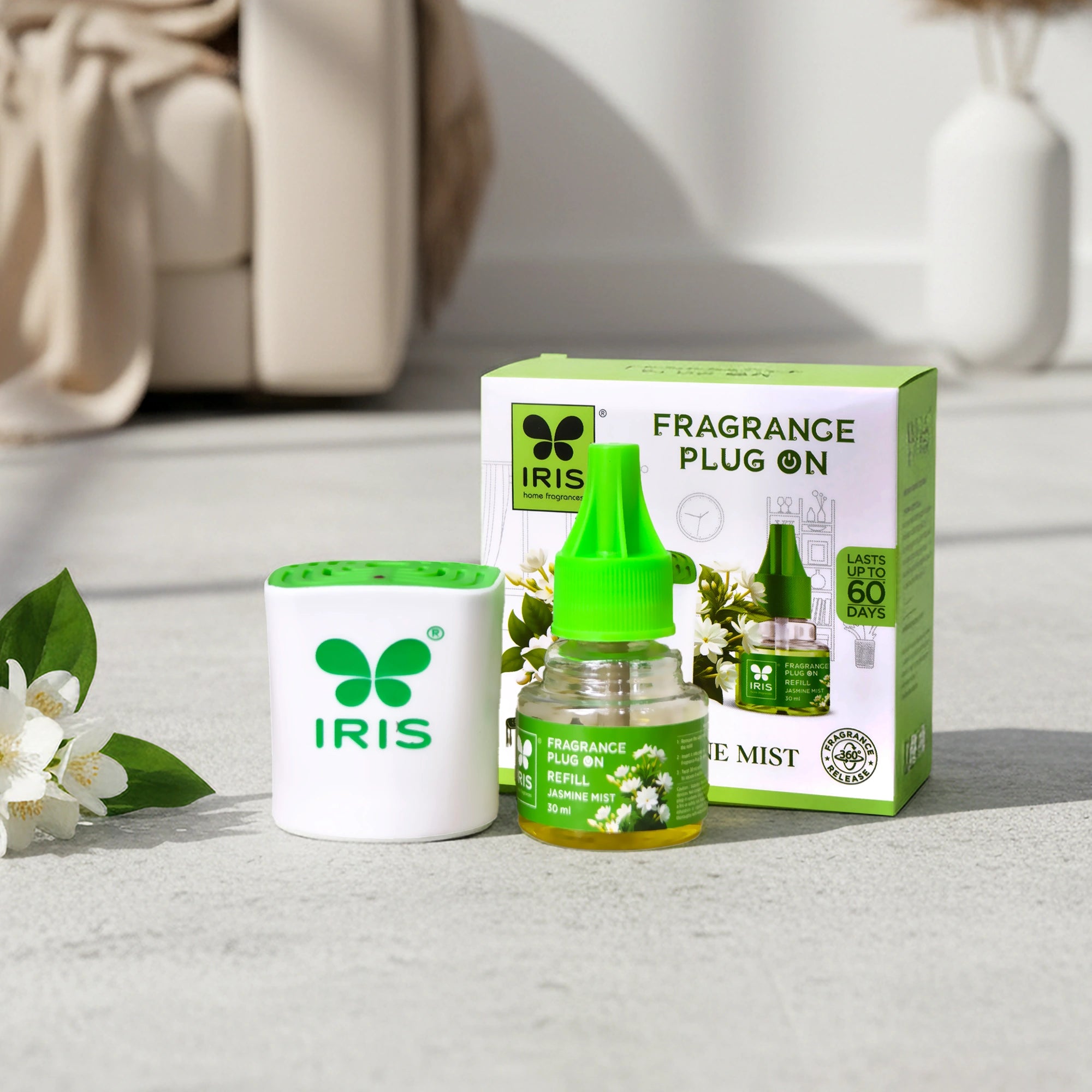 IRIS Jasmine Mist Fragrance Plug On | Lasts Up to 60 Days