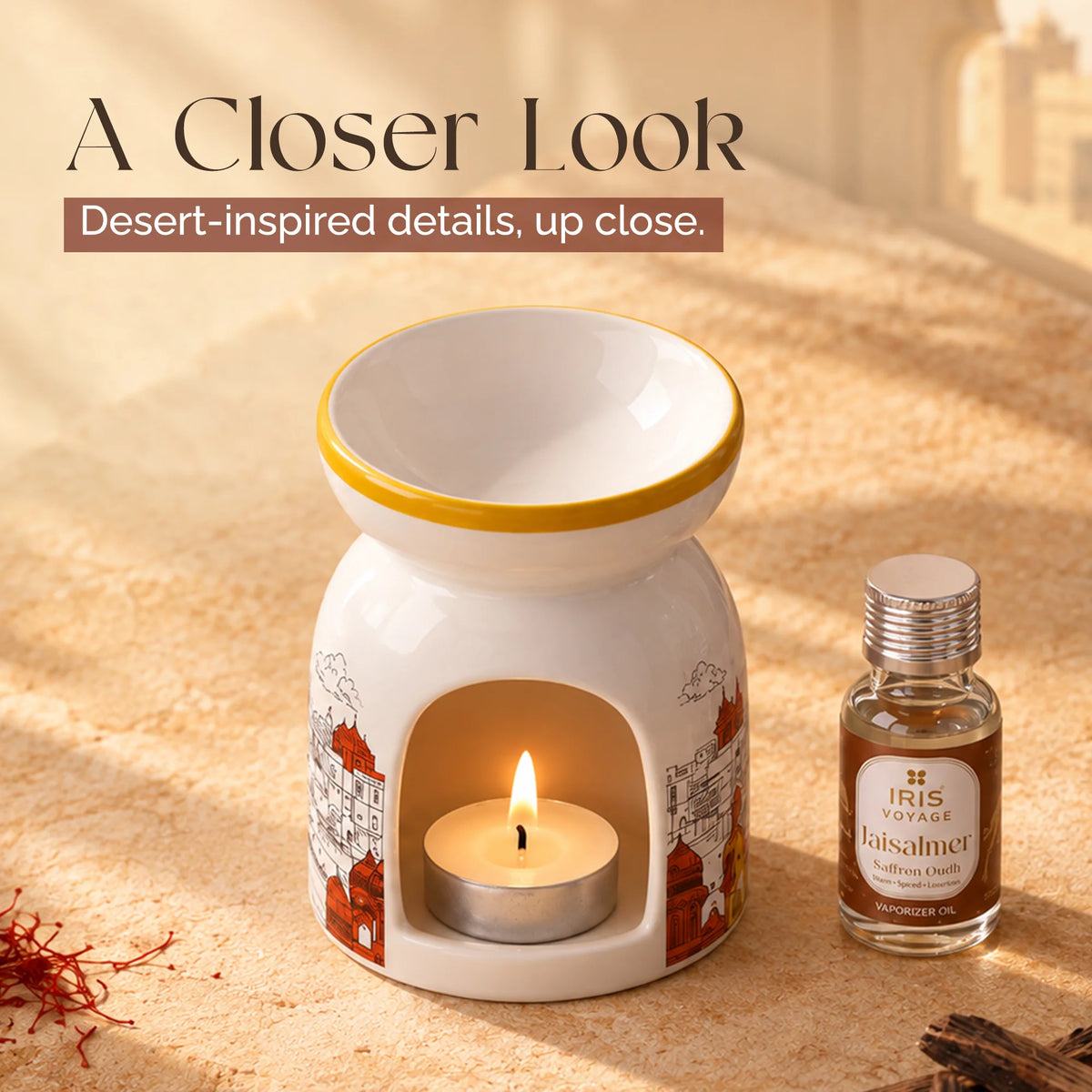 IRIS Voyage Jaisalmer | Saffron Oudh Scented Vaporizer Set