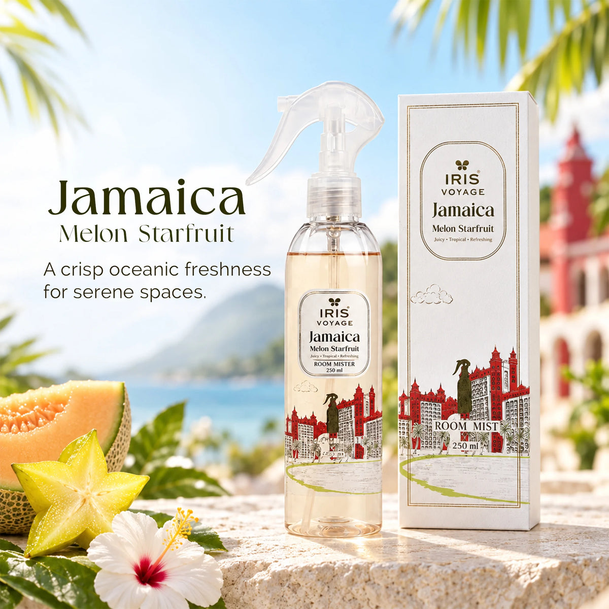 IRIS Voyage Jamaica | Melon Starfruit Fragrance Room Mister Upto 250 ml upto 1200 Sprays