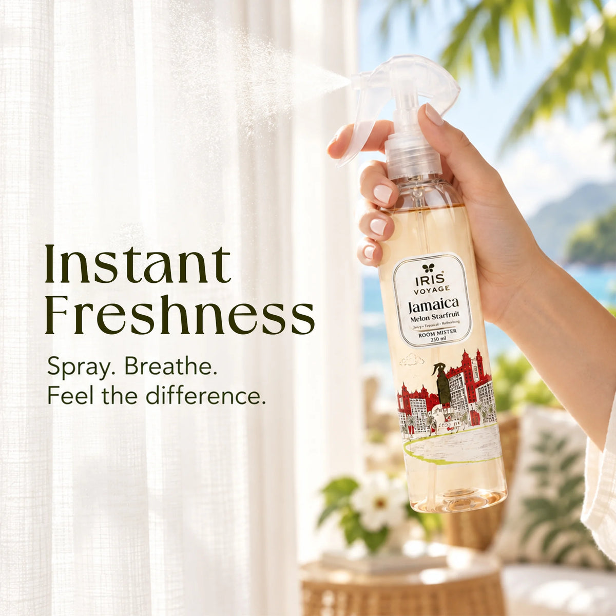 IRIS Voyage Jamaica | Melon Starfruit Fragrance Room Mister Upto 250 ml upto 1200 Sprays