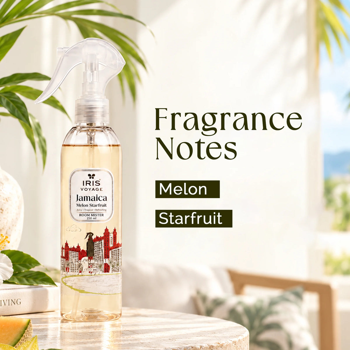 IRIS Voyage Jamaica | Melon Starfruit Fragrance Room Mister Upto 250 ml upto 1200 Sprays