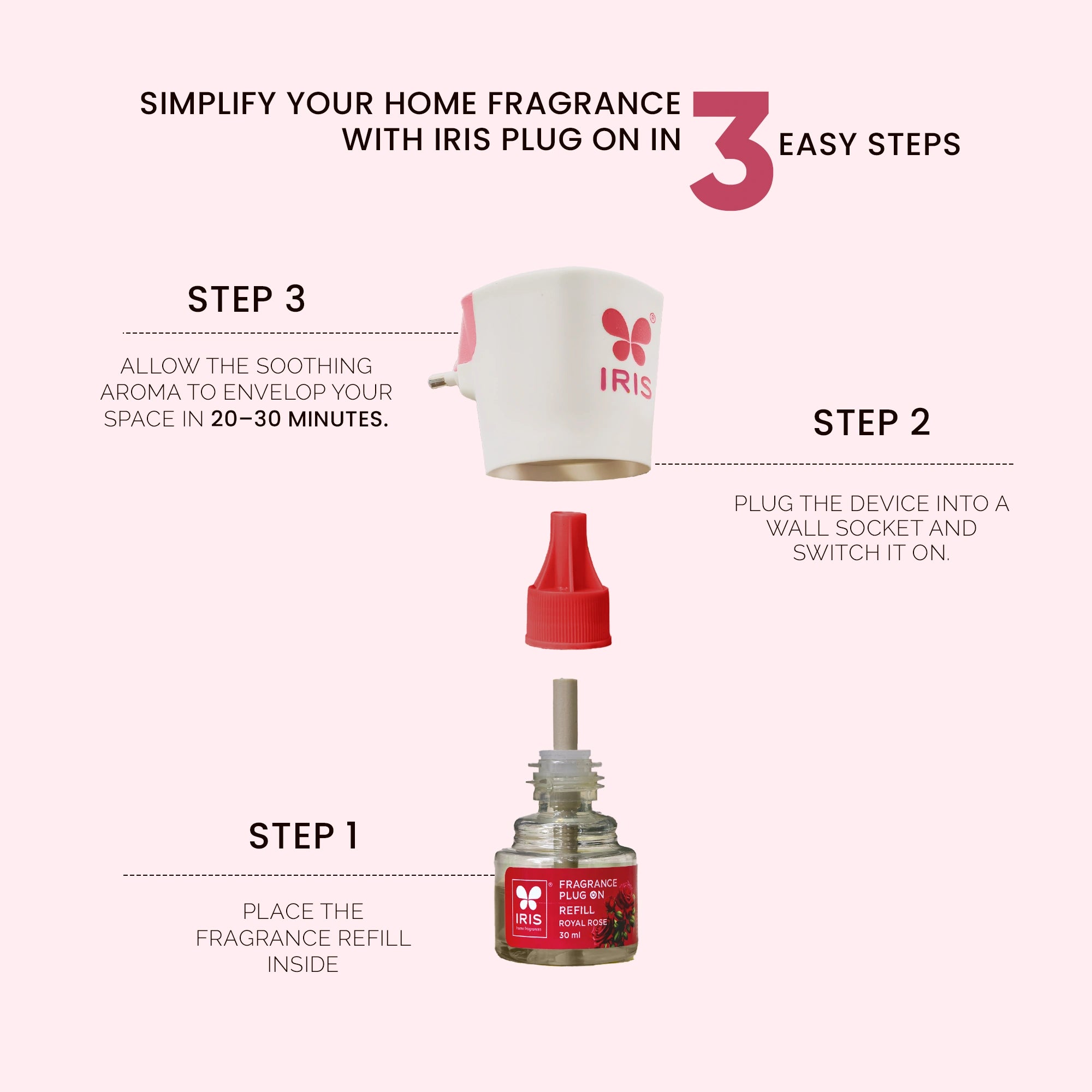 IRIS Royal Rose Fragrance Plug On | Lasts Up to 60 Days