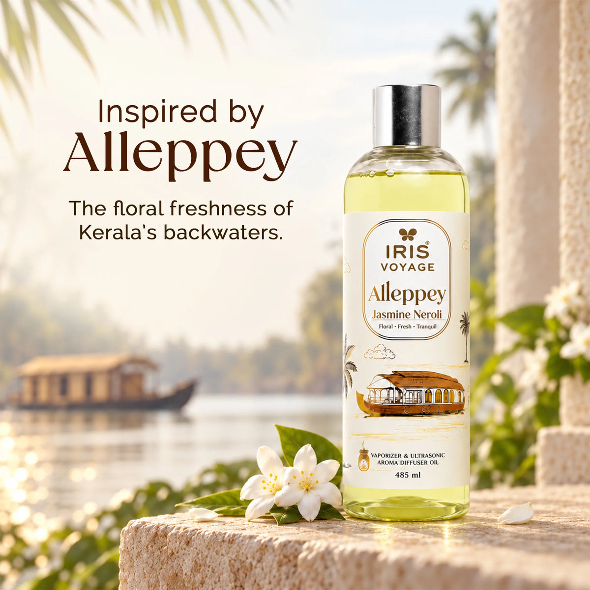 IRIS Voyage Alleppey | Jasmine Neroli Aroma Vaporizer & Ultrasonic Diffuser Oil 485 ml