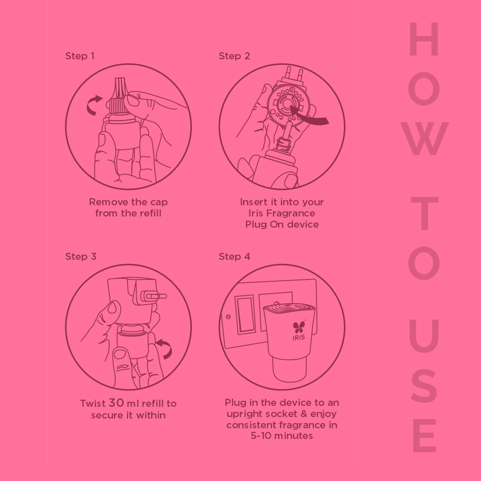 IRIS Royal Rose Fragrance Plug On | Lasts Up to 60 Days