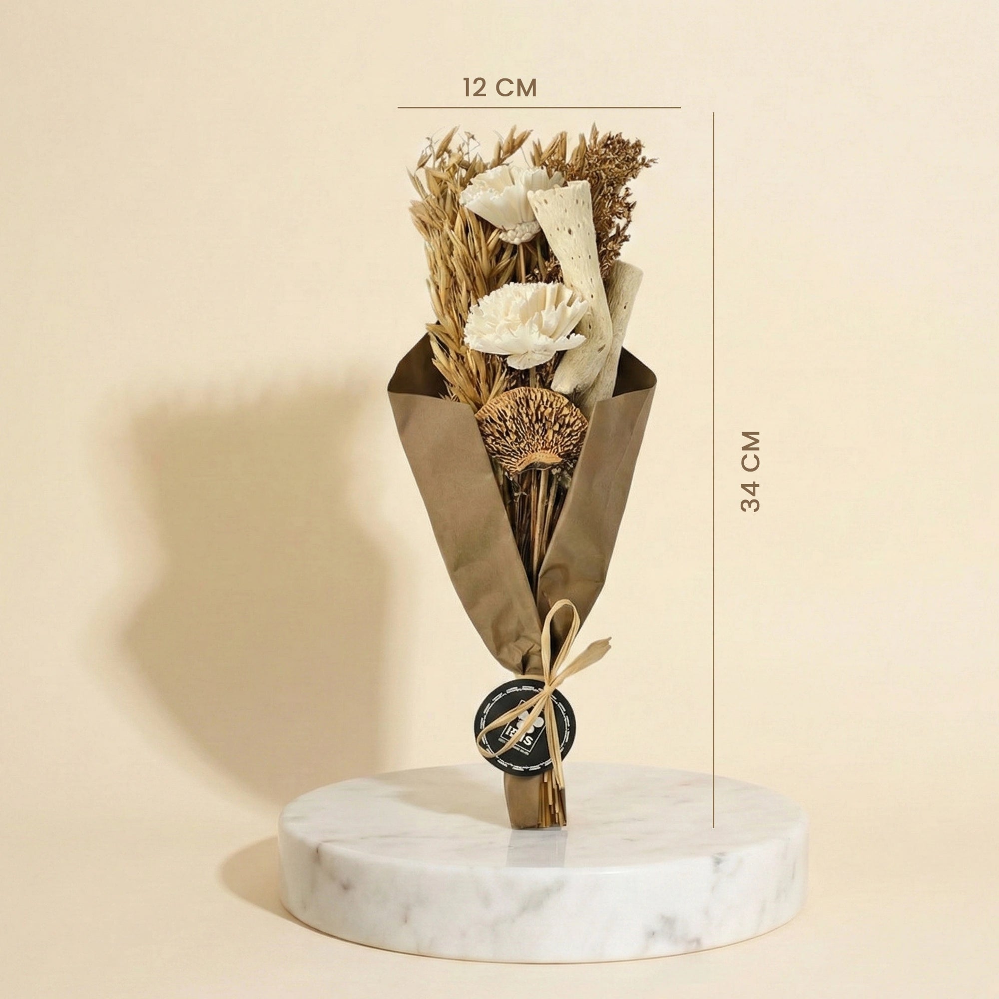 IRIS Ivory Meadow Blooms Scented Dry Flower Bouquet with 5ml Fragrance Spray