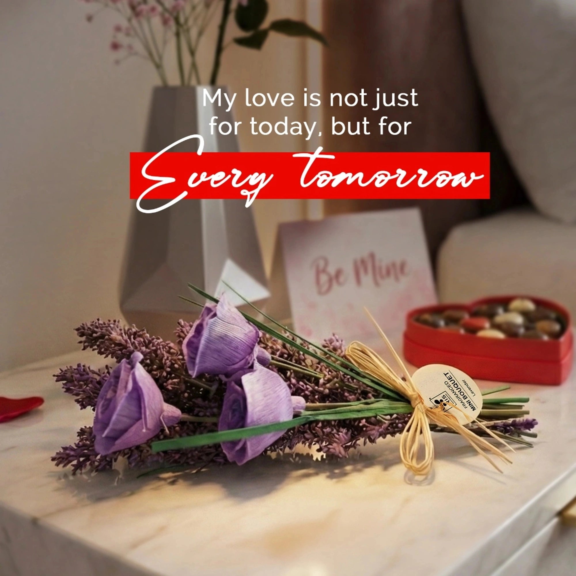 IRIS Serene Lavender Roses Scented Mini Bouquet