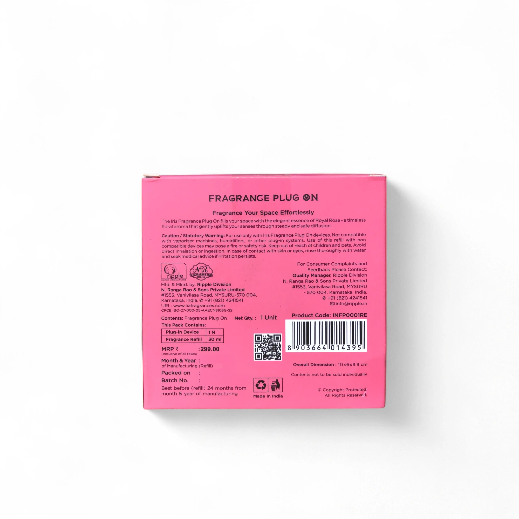 IRIS Royal Rose Fragrance Plug On | Lasts Up to 60 Days
