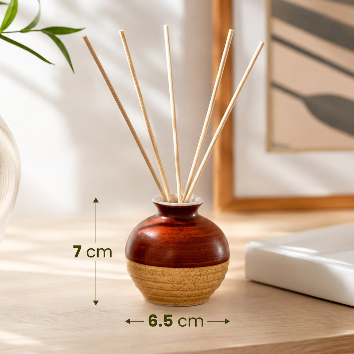 Lemongrass Ceramic Aroma Reed Diffuser Set | Ethnic Packaging | 60ml