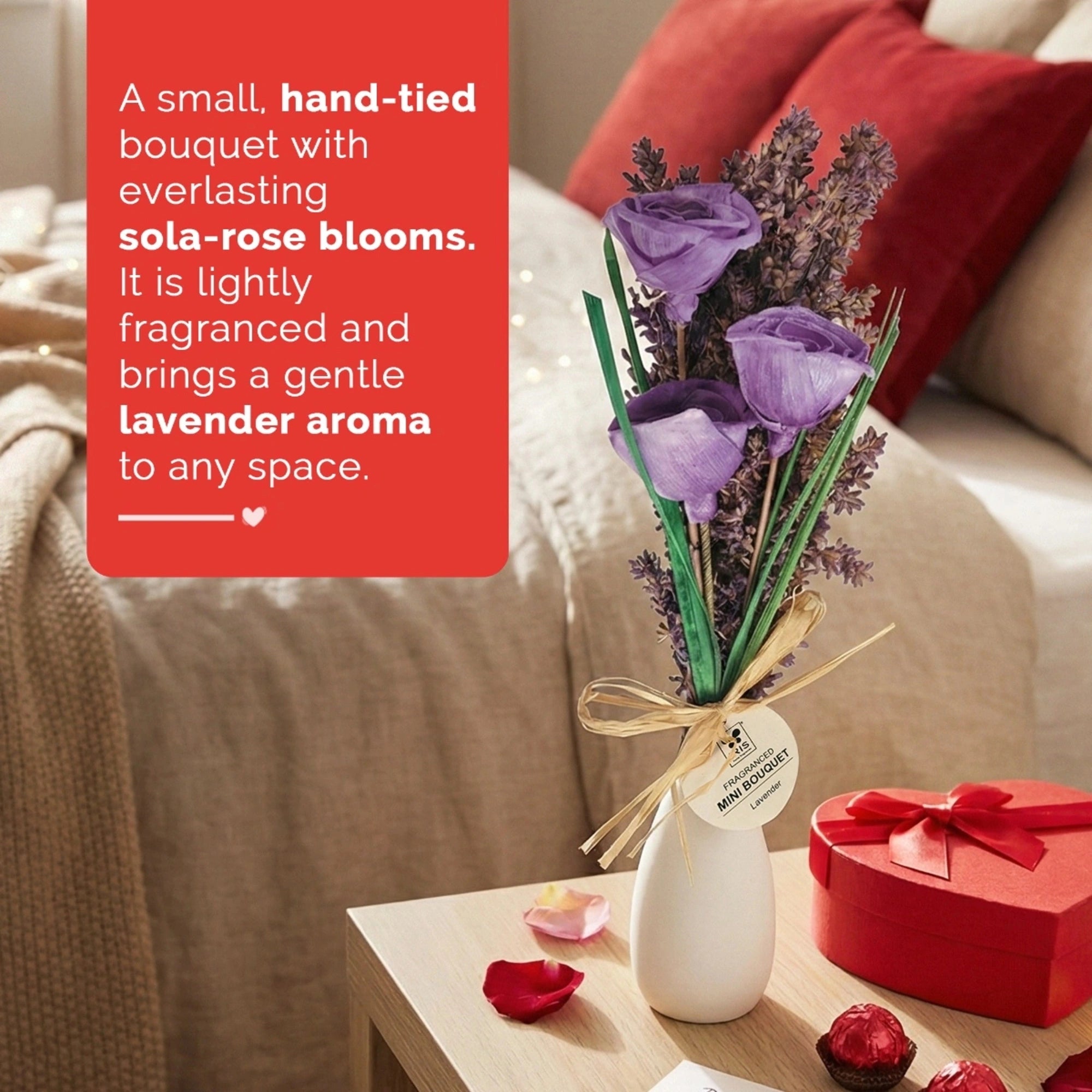 IRIS Serene Lavender Roses Scented Mini Bouquet