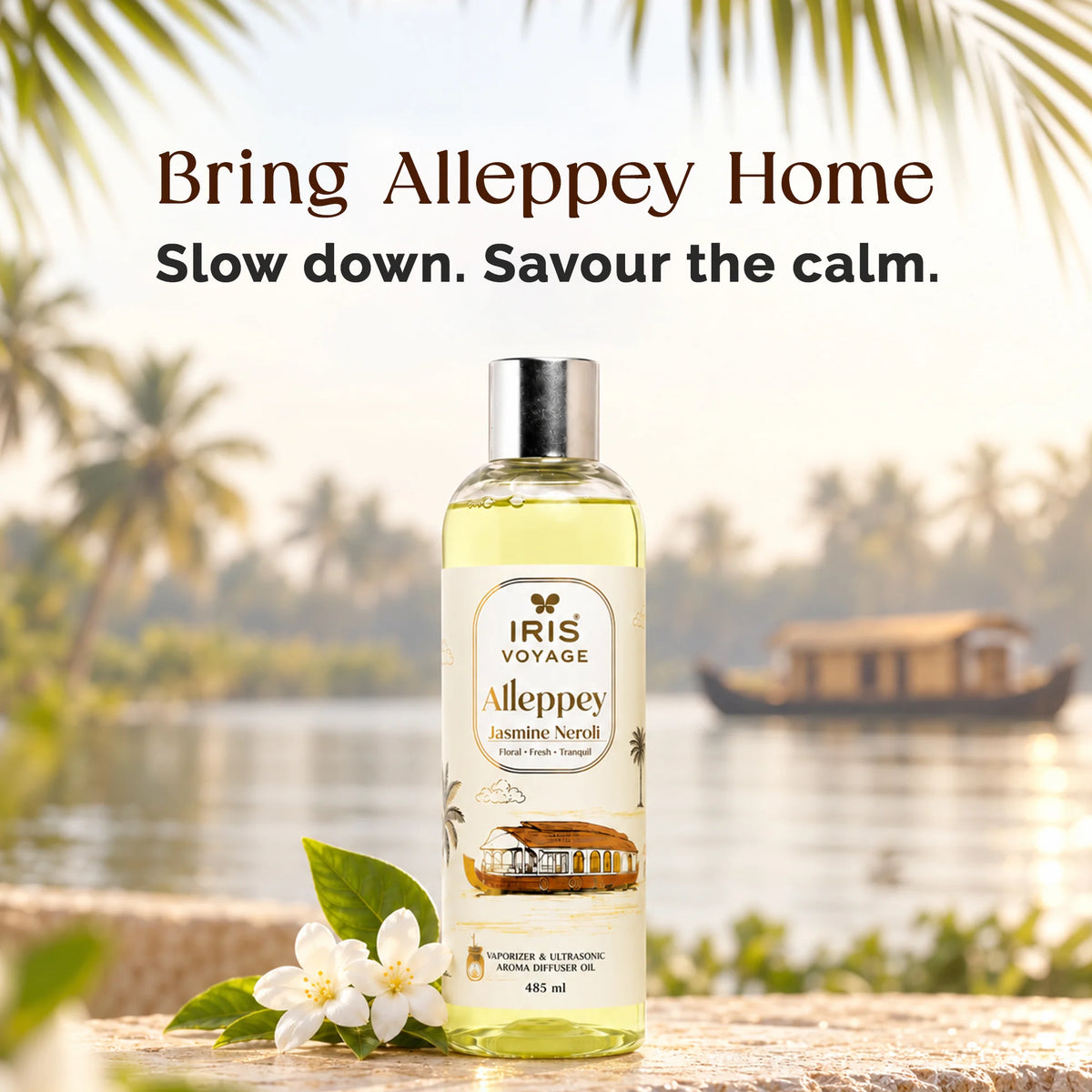 IRIS Voyage Alleppey | Jasmine Neroli Aroma Vaporizer & Ultrasonic Diffuser Oil 485 ml
