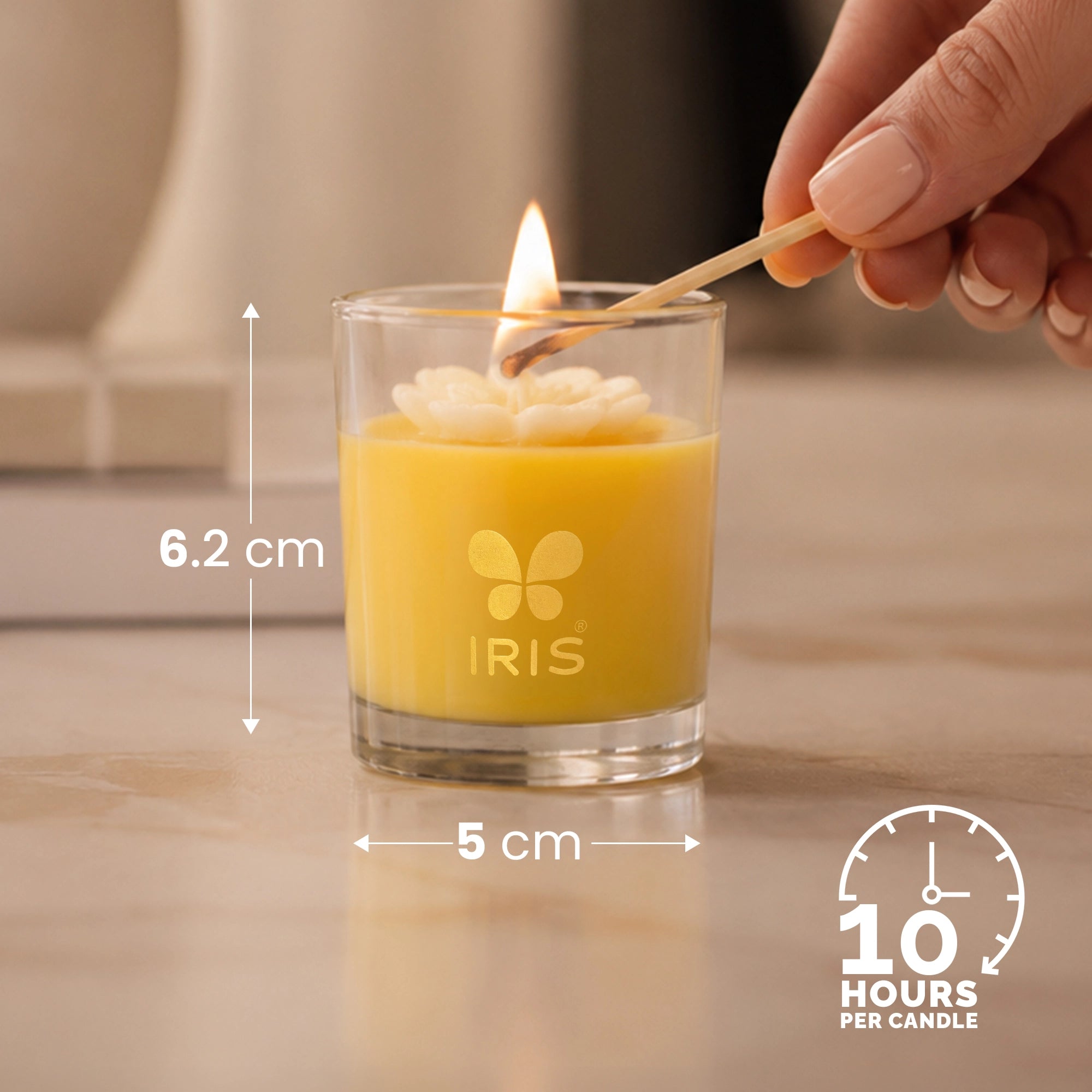 Lemongrass Scented Shot Glass Candle Gift Set | Pack of 4 | Gift Ready Package