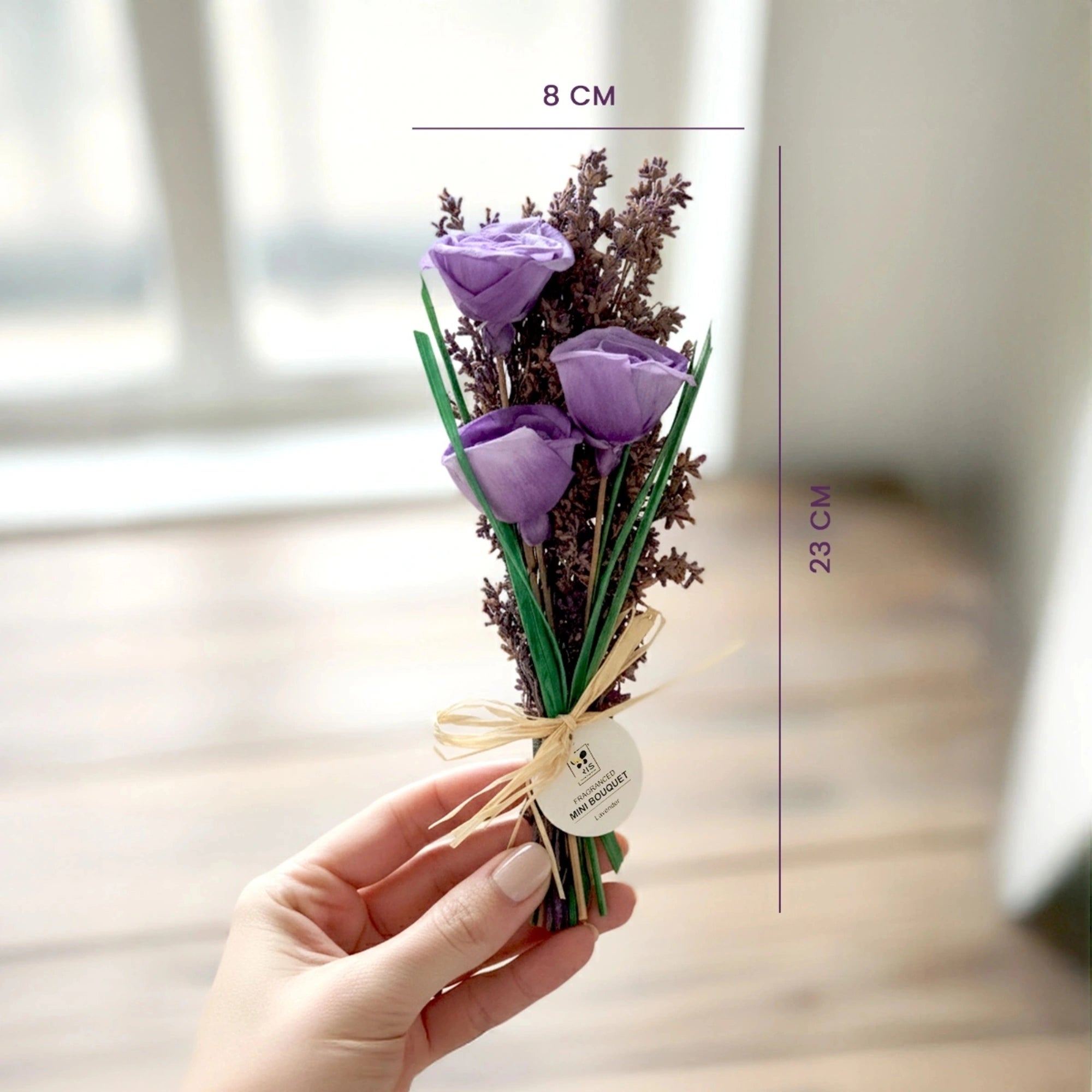 IRIS Serene Lavender Roses Scented Mini Bouquet