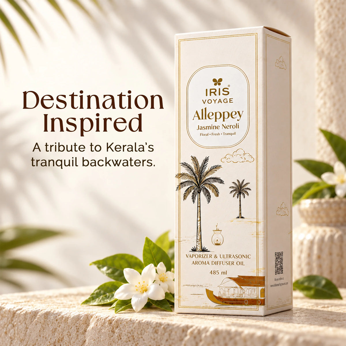 IRIS Voyage Alleppey | Jasmine Neroli Aroma Vaporizer & Ultrasonic Diffuser Oil 485 ml