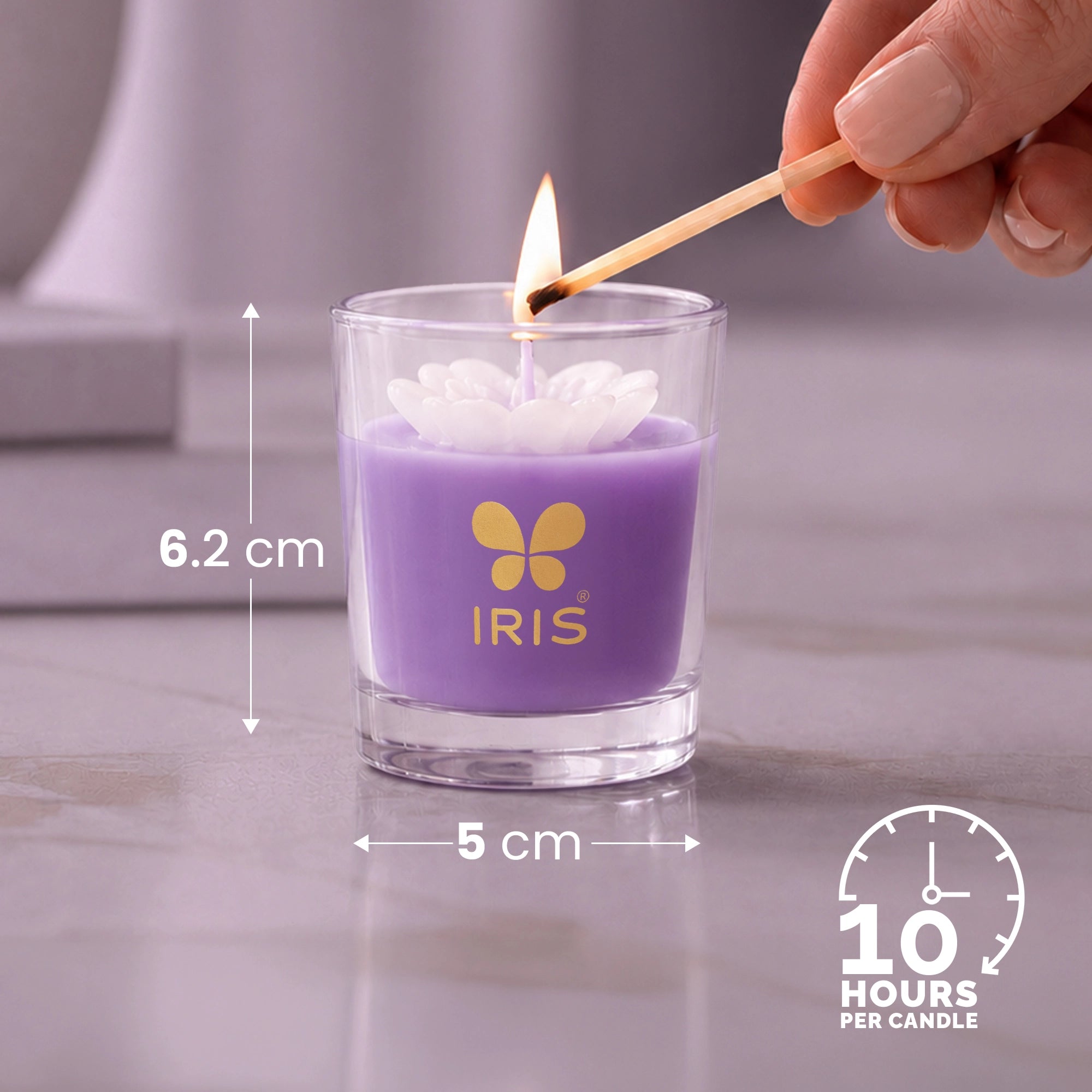Lavender Scented Shot Glass Candle Gift Set | Pack of 4 |