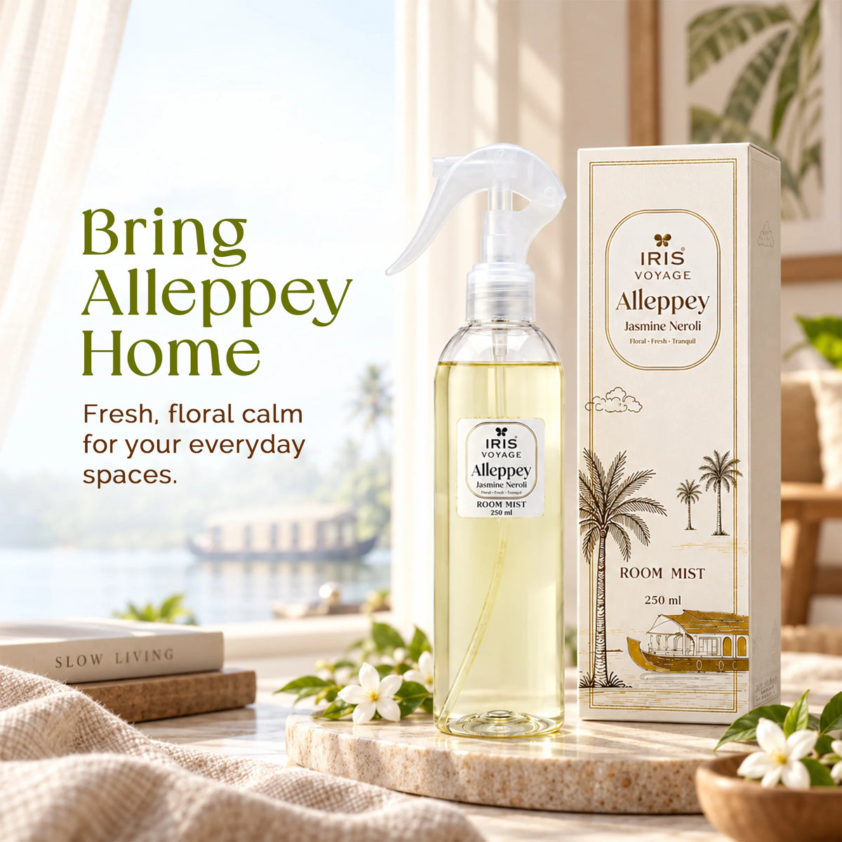 IRIS Voyage Alleppey | Jasmine Neroli Fragrance Room Mister 250 ml Upto 1200 Sprays