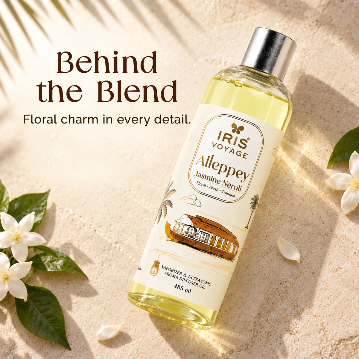 IRIS Voyage Alleppey | Jasmine Neroli Aroma Vaporizer & Ultrasonic Diffuser Oil 485 ml