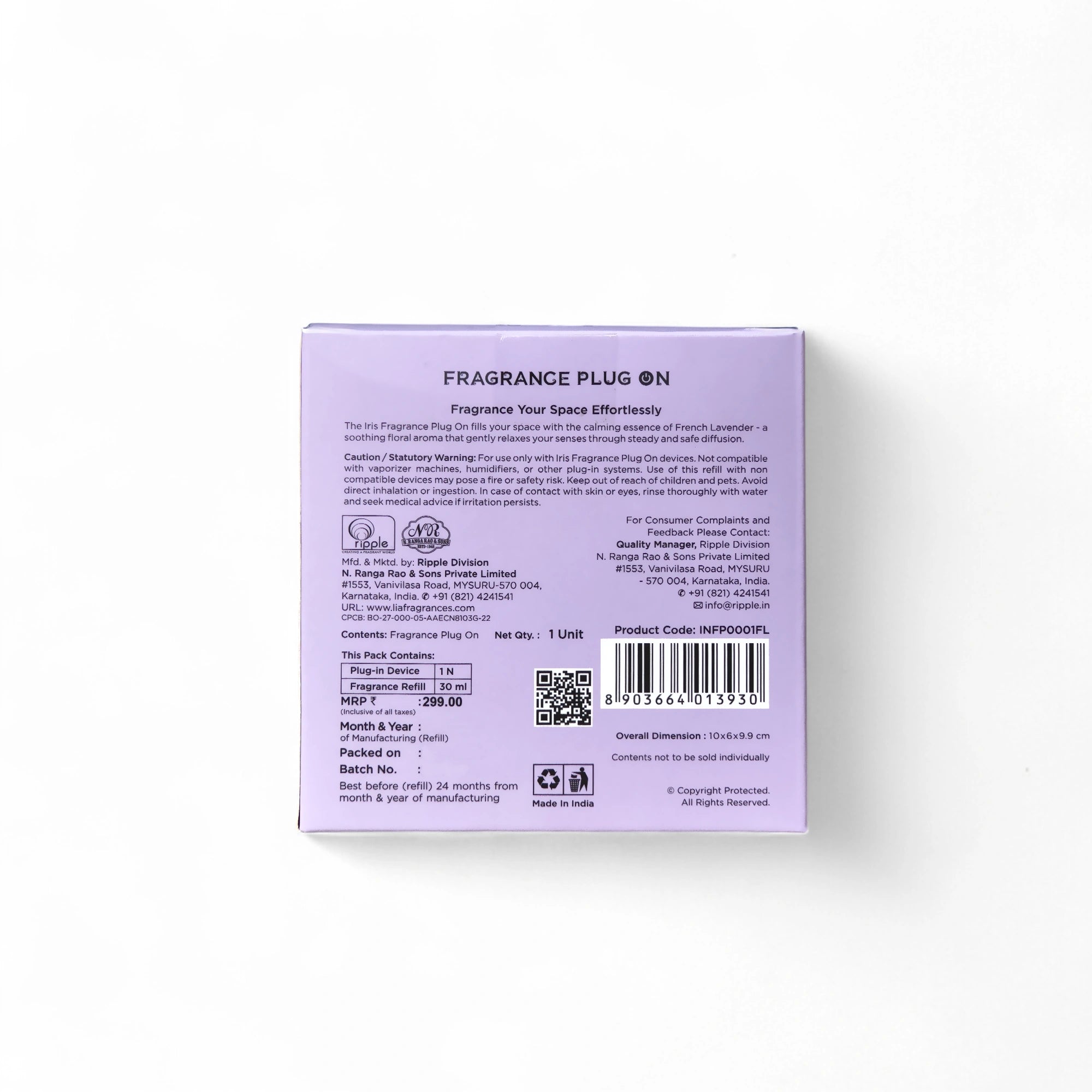 IRIS French Lavender Fragrance Plug On | Lasts Up to 60 Days