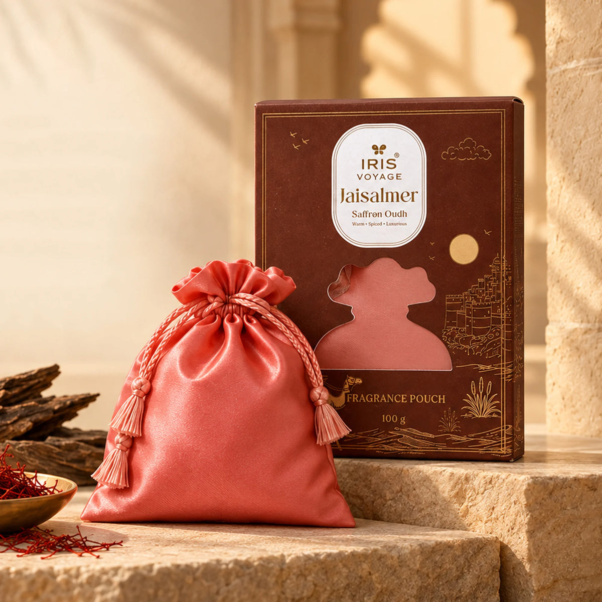 IRIS Voyage Jaisalmer | Saffron Oudh Fragrance Pouch