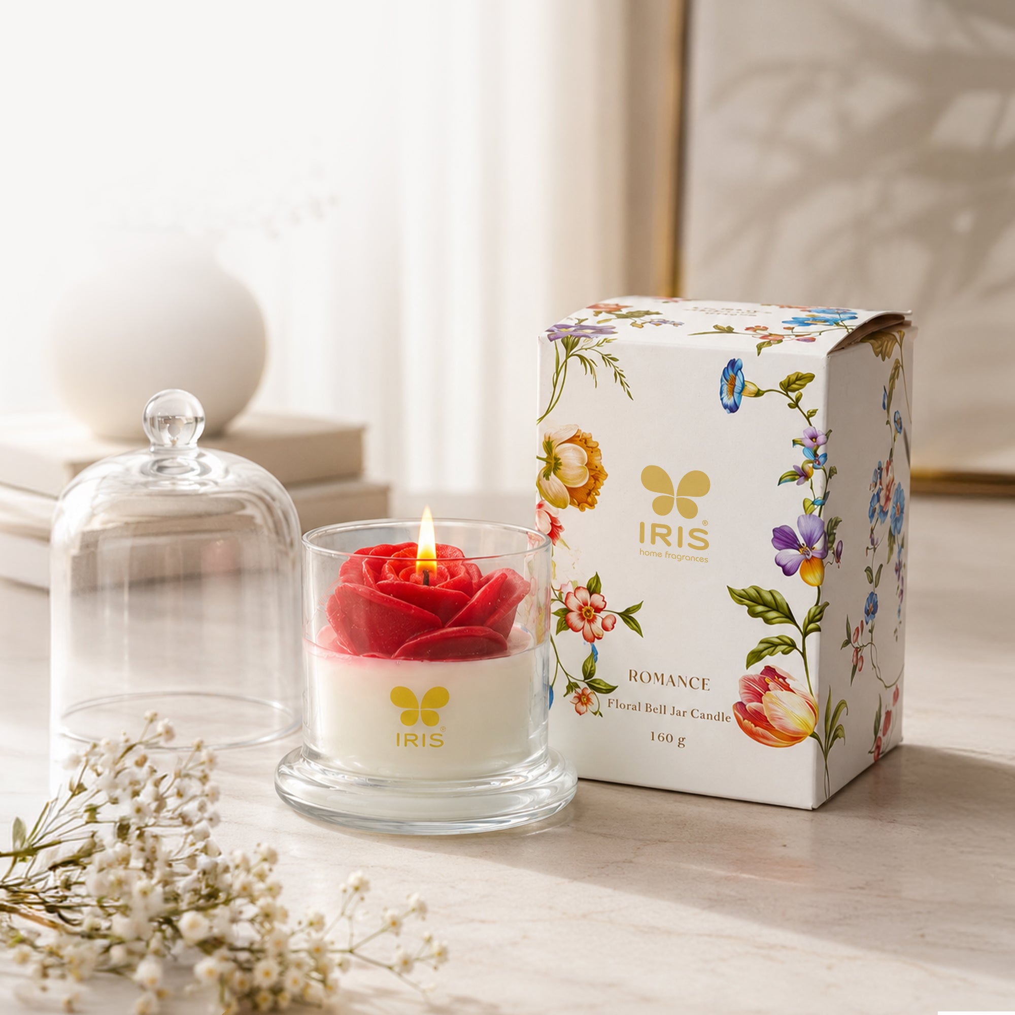 IRIS Floral Bell Jar Candle – Romance | 160g