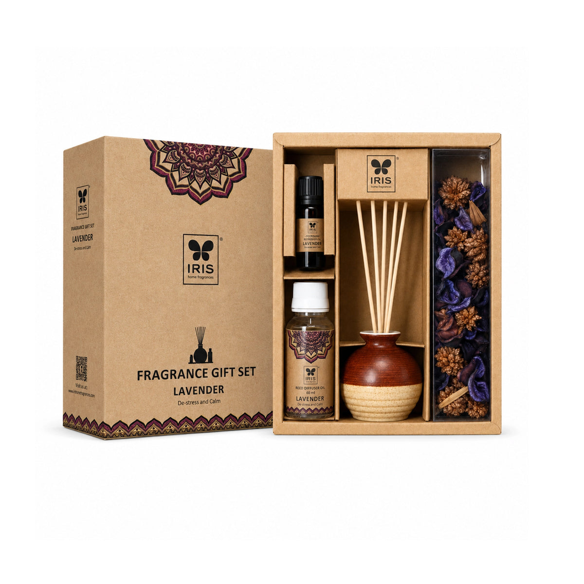 Lavender Fragrance Gift Set With Reed Diffuser & Potpourri for Home Decor & Gifting