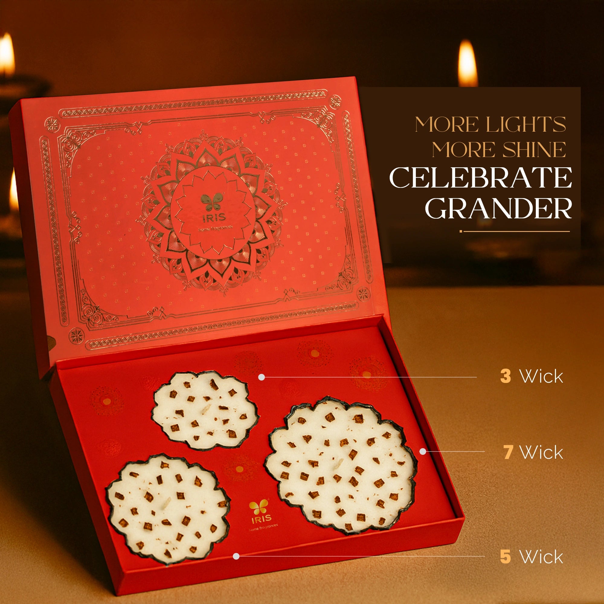 IRIS Festive Glow Gift Box – Set of 3 Urli Candles