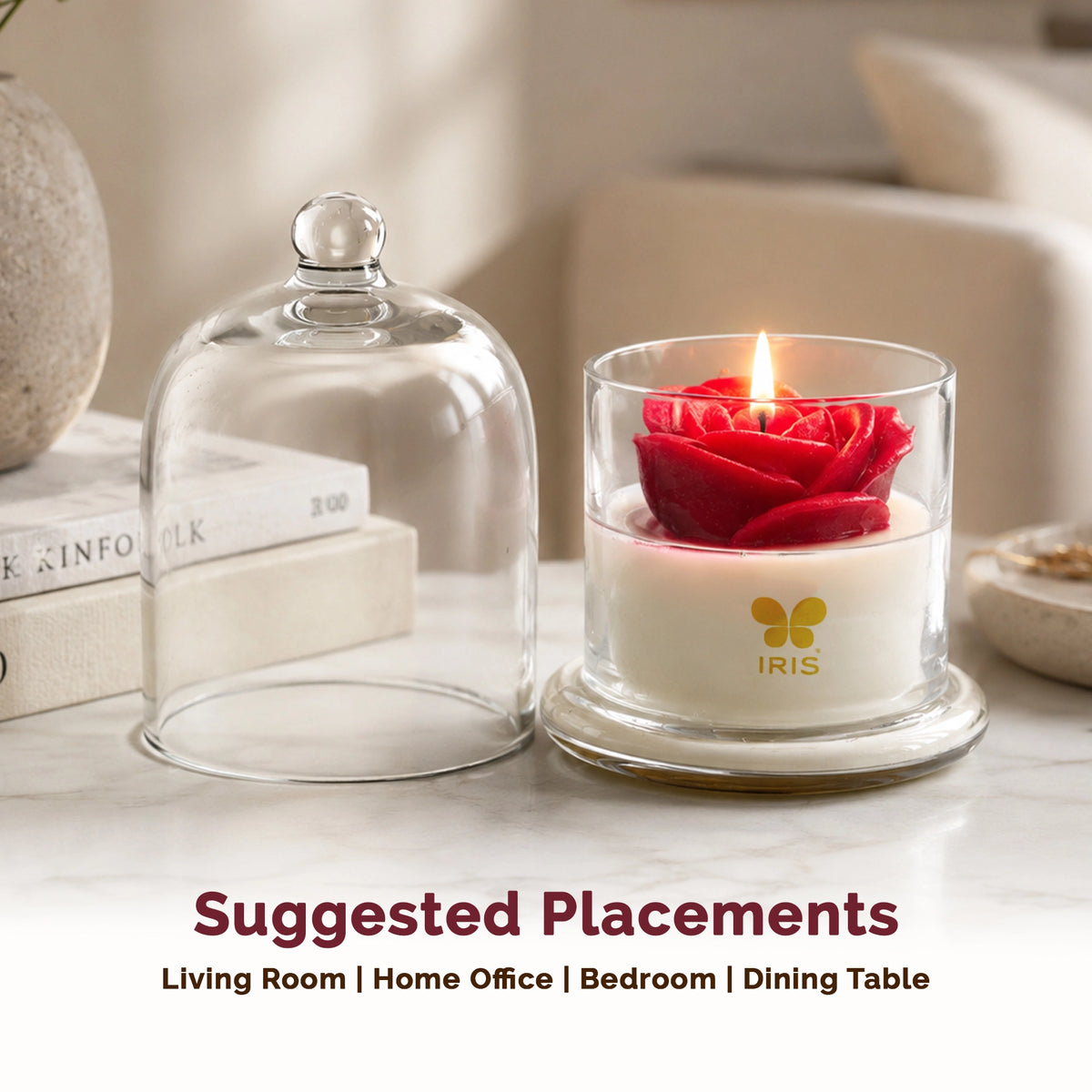 Signature Romance Scented Floral Bell Jar Candle | 160g