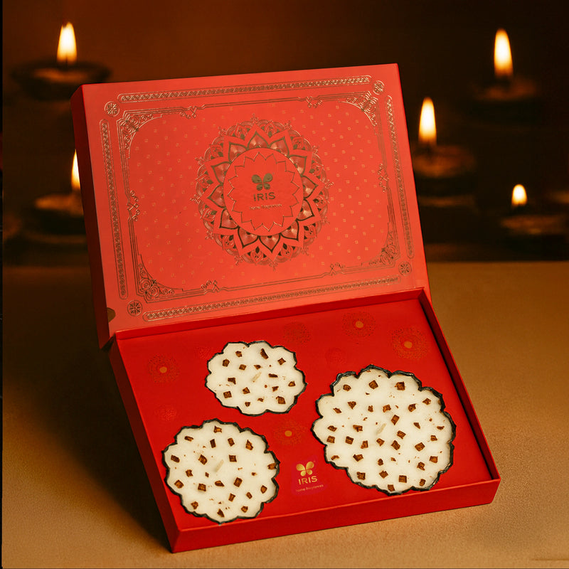 IRIS Festive Glow Gift Box – Set of 3 Urli Candles