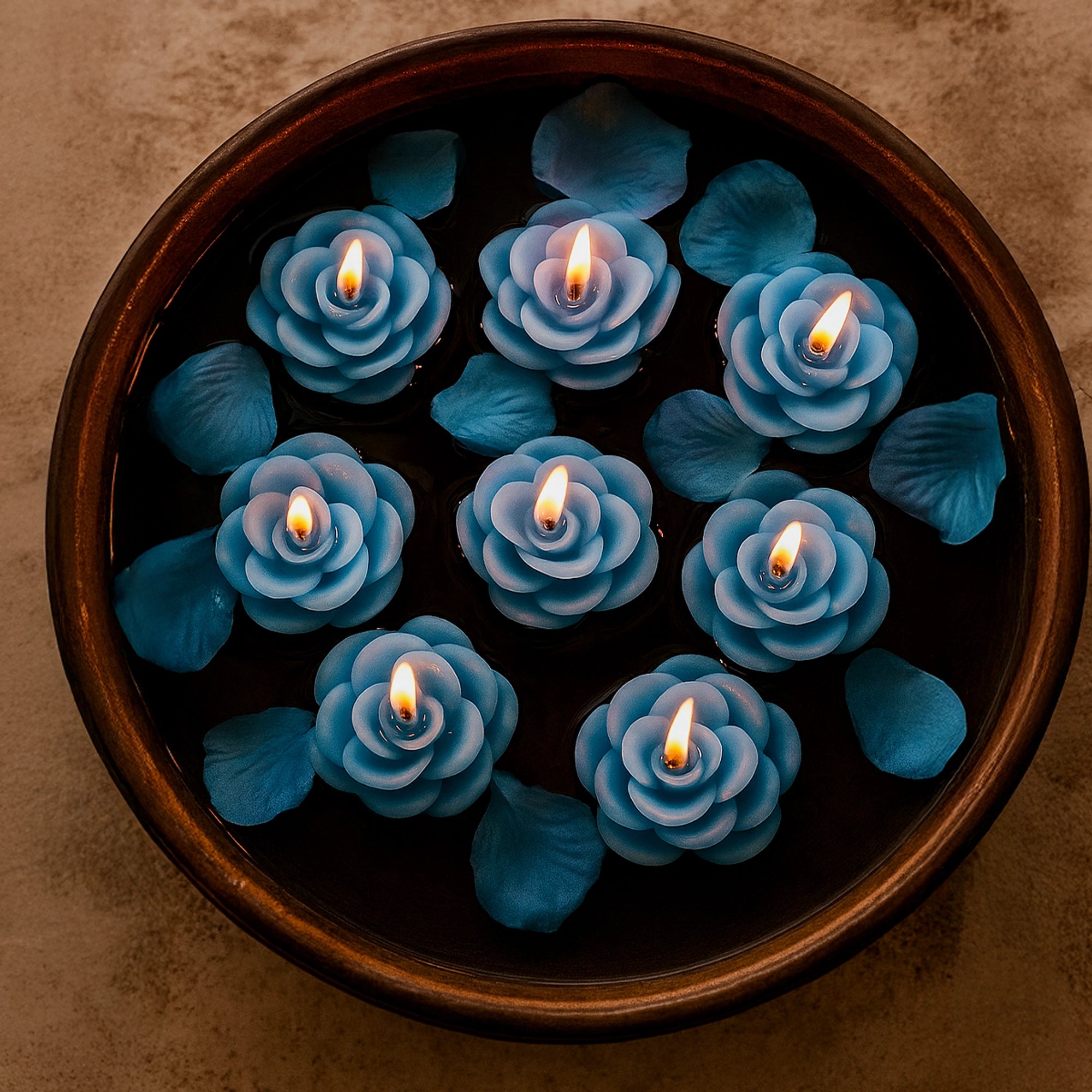 IRIS Cool Blue Floater Candle Pack of 8