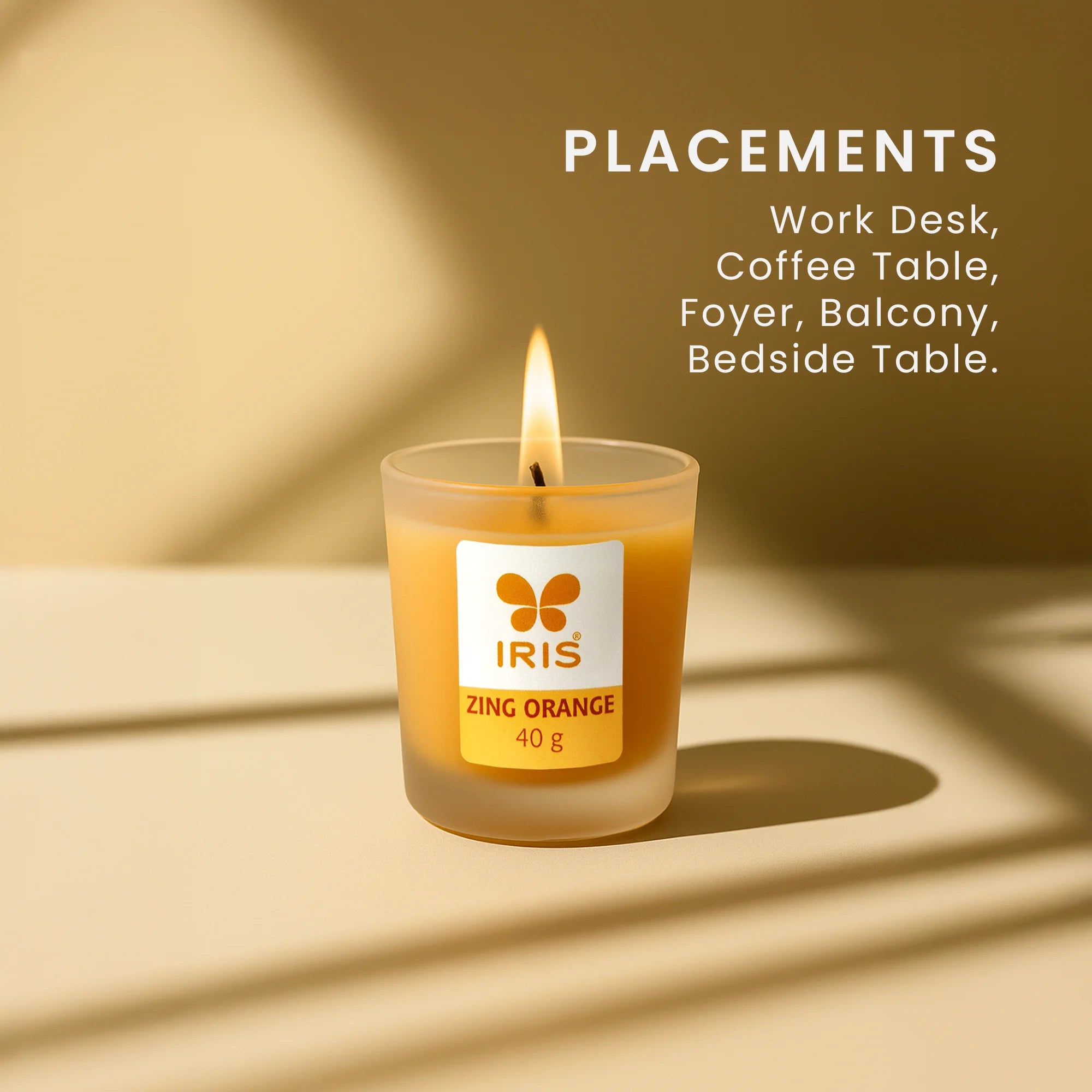 IRIS Zing Orange Frosted Shot glass scented Candle