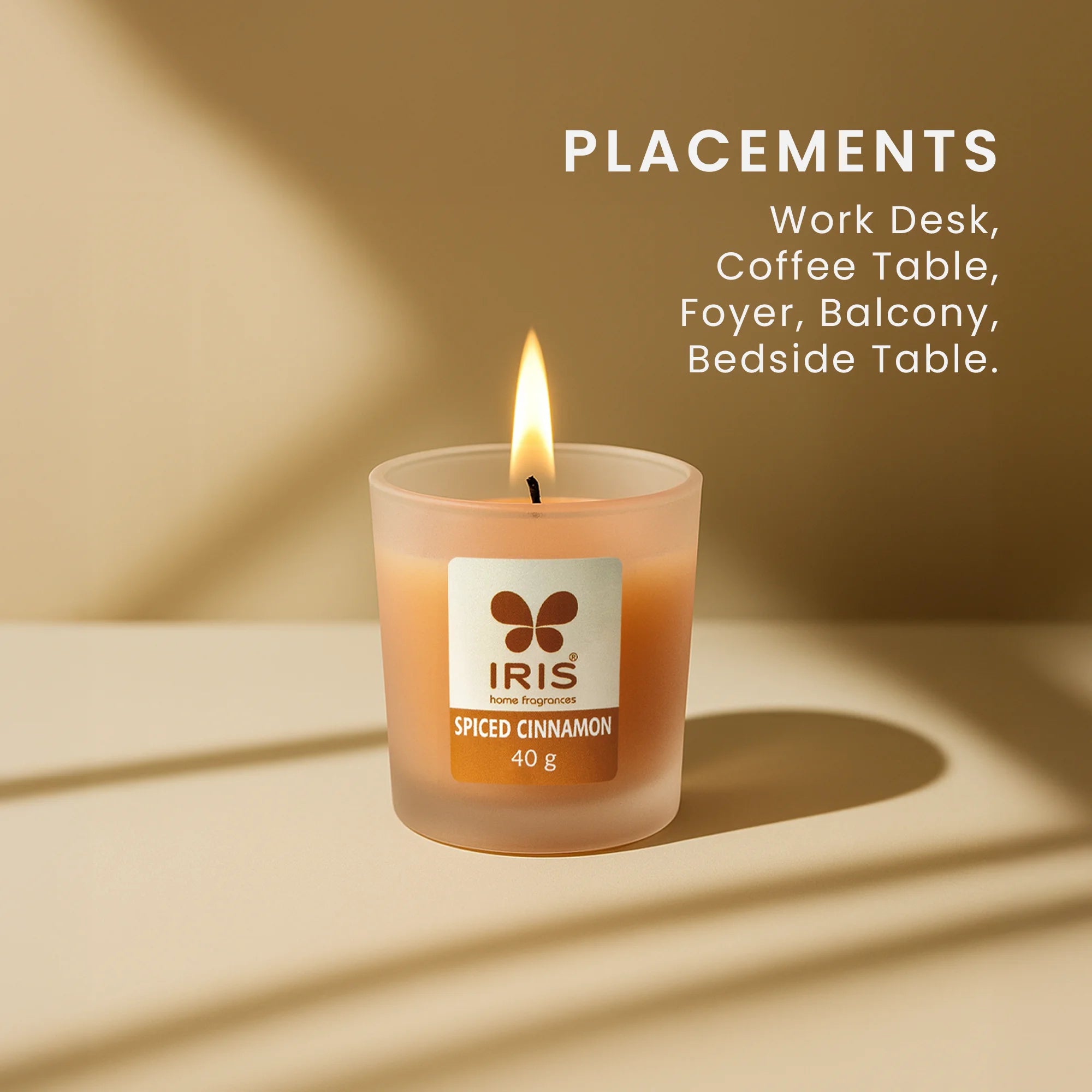 IRIS Spiced Cinnamon Frosted Shot glass scented candle