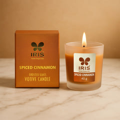 IRIS Spiced Cinnamon Frosted Shot glass scented candle