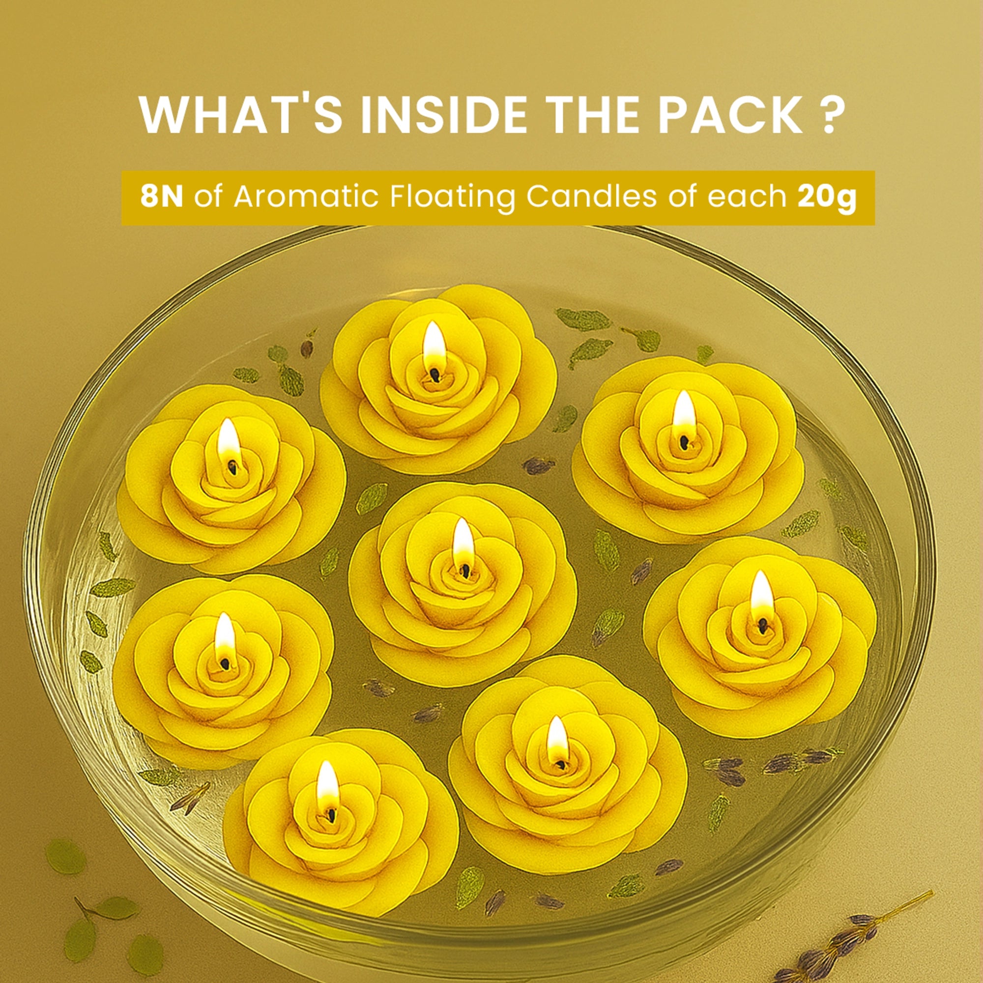 IRIS Frangipani Floater Candle Pack of 8