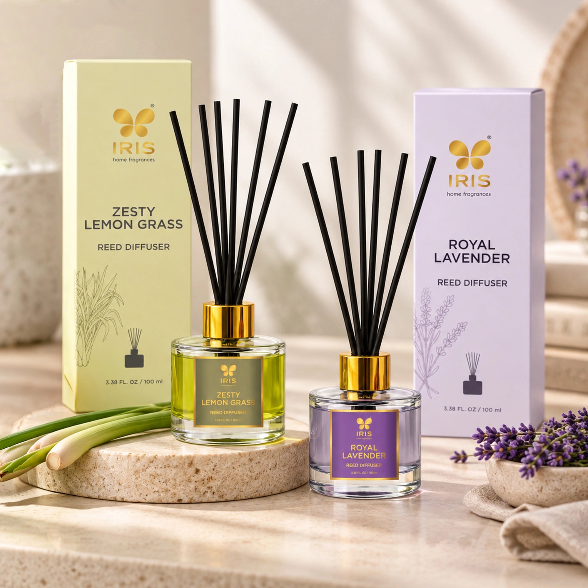 Royal Lavender & Zesty Lemongrass Aroma Reed Diffuser Duo | The ultimate sensory upgrade for the modern home