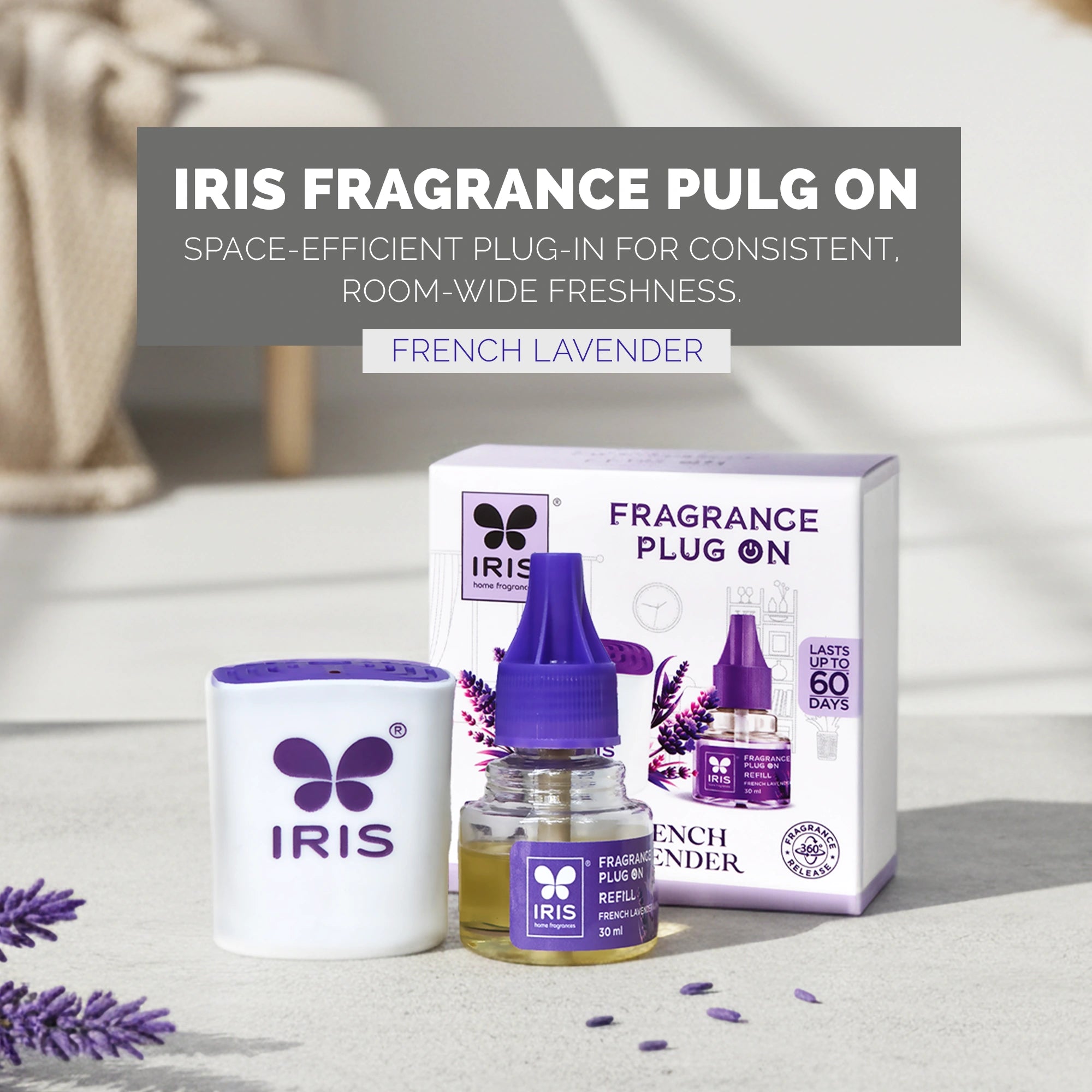IRIS French Lavender Fragrance Plug On | Lasts Up to 60 Days