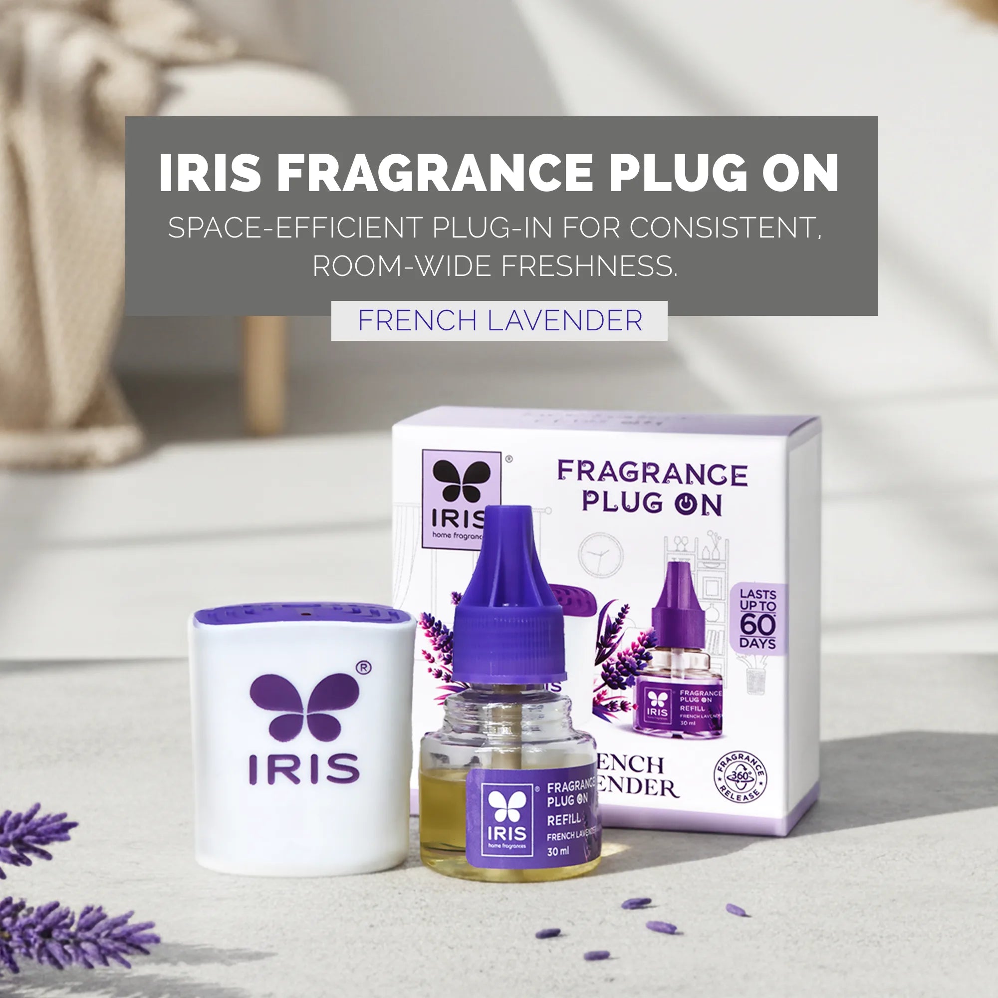 IRIS French Lavender Fragrance Plug On | Lasts Up to 60 Days