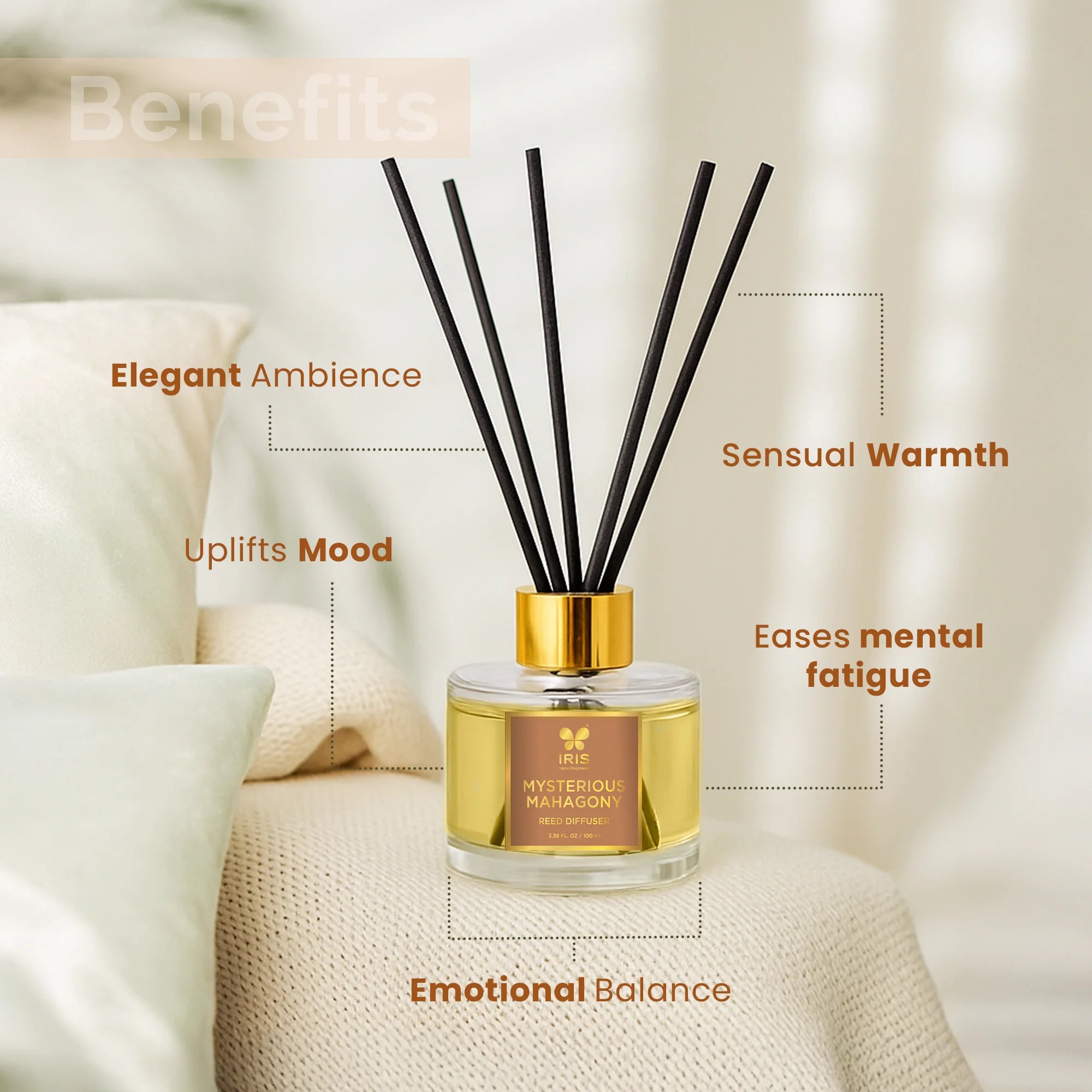 IRIS Mysterious Mahogany Aroma Reed Diffuser Set
