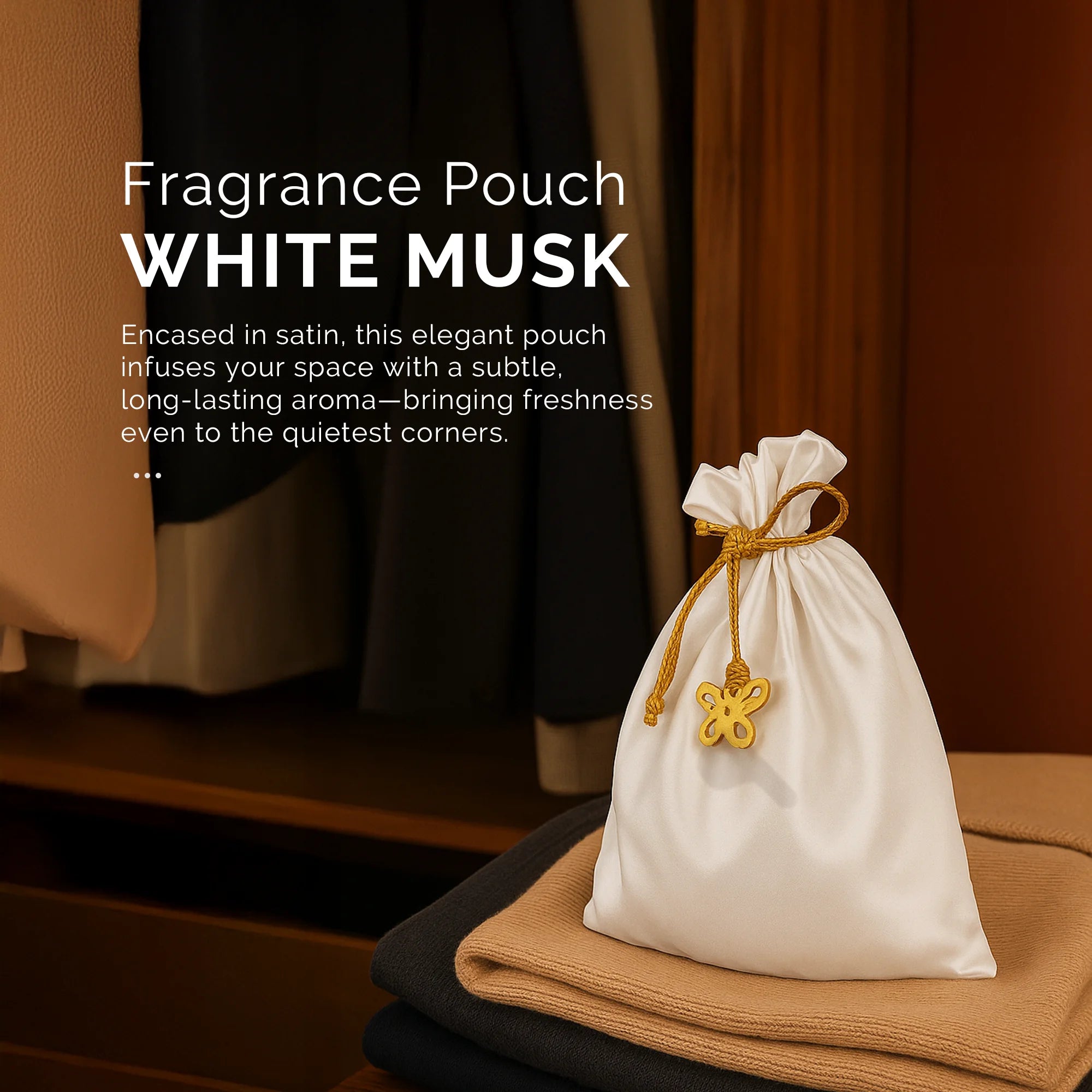 IRIS Celeste White Musk Fragrance Pouch for Car, Wardrobe & Closets - Eva Beads