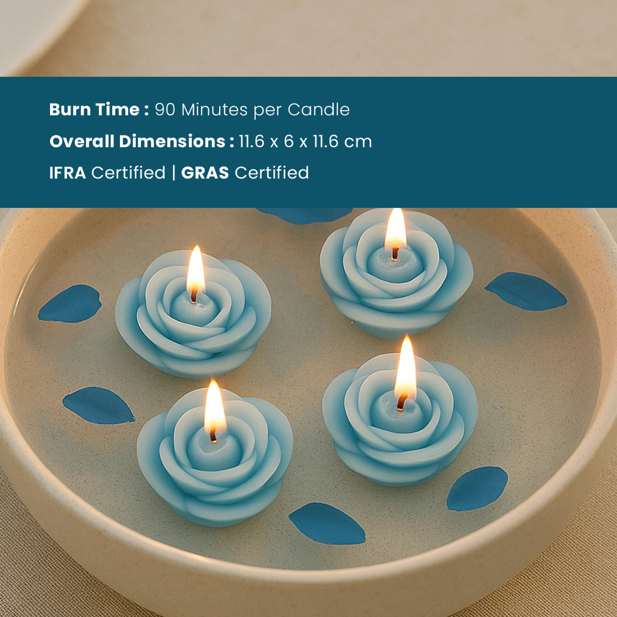 IRIS Cool Blue Floater Candle Pack of 8