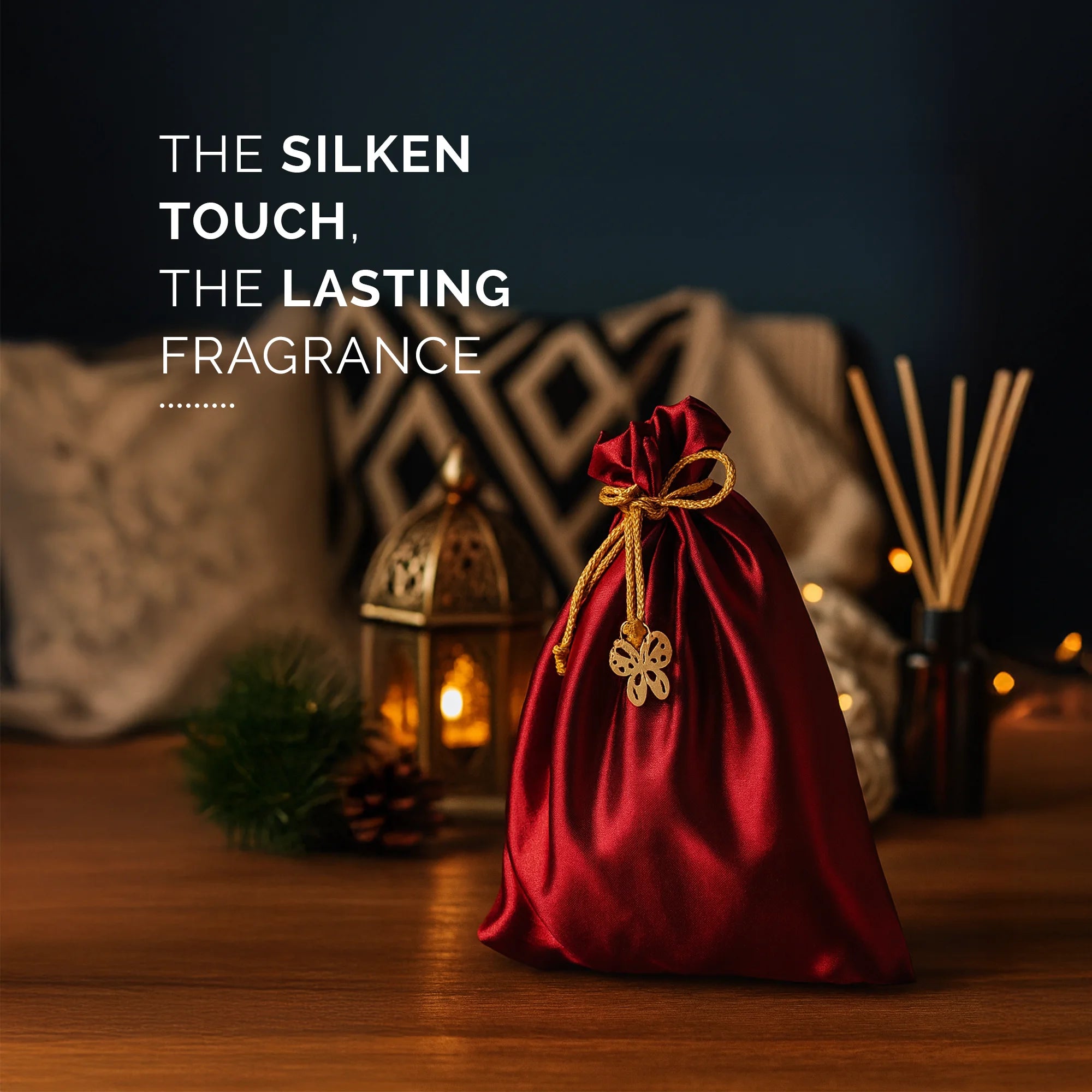 IRIS Celeste Rose Gold Fragrance Pouch for Car, Wardrobe & Closets | Eva Beads